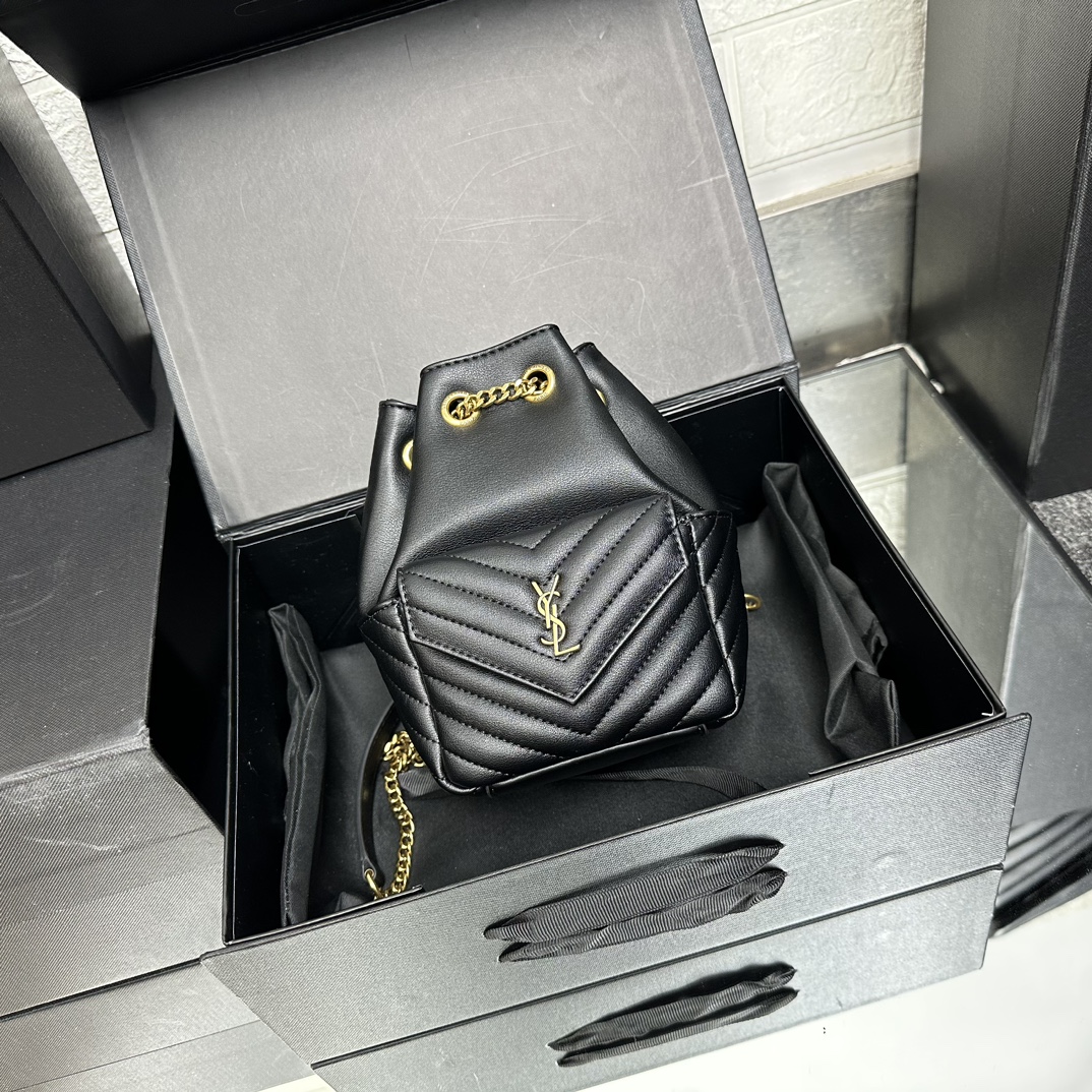 Saint Laurent JOE backpack in Calfskin Black - Bag
