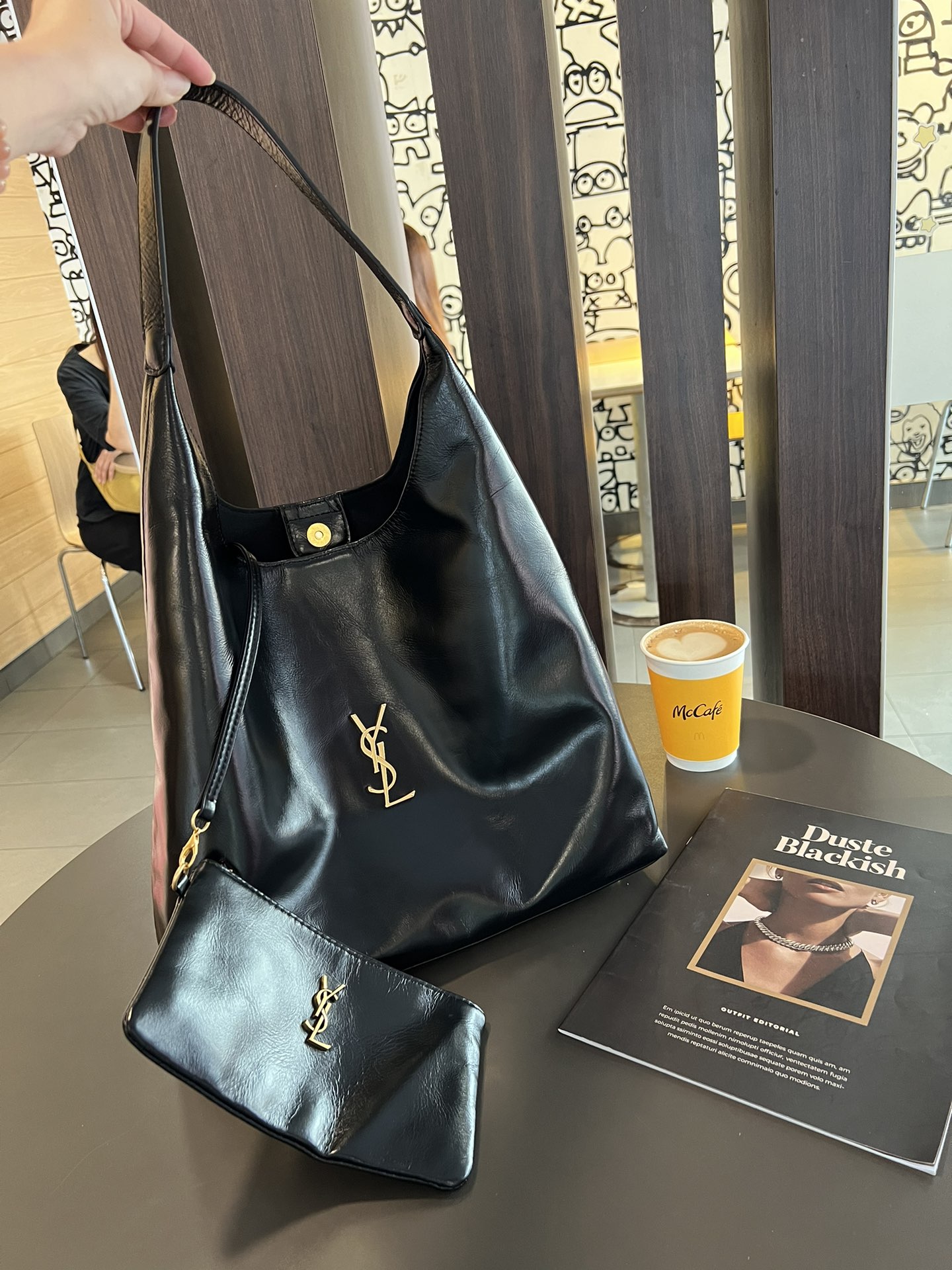 Saint Laurent New Hobo Oil Waxed Leather Underarm Bag