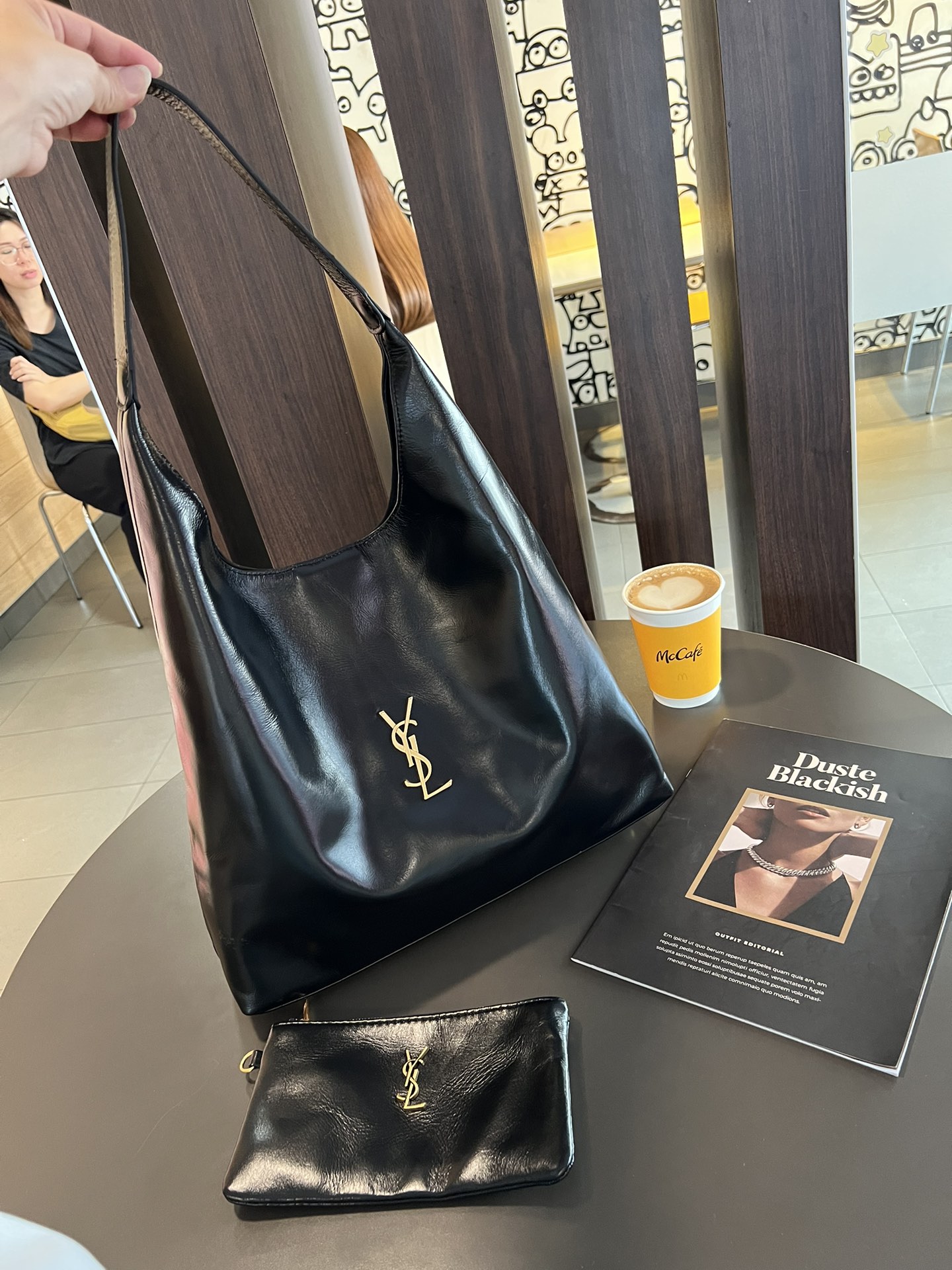 Saint Laurent New Hobo Oil Waxed Leather Underarm Bag