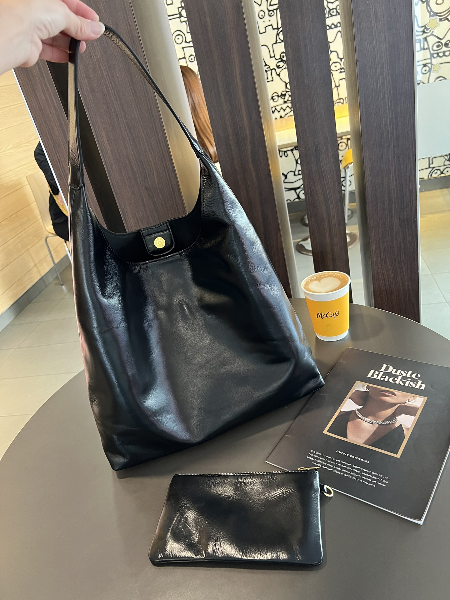 Saint Laurent New Hobo Oil Waxed Leather Underarm Bag