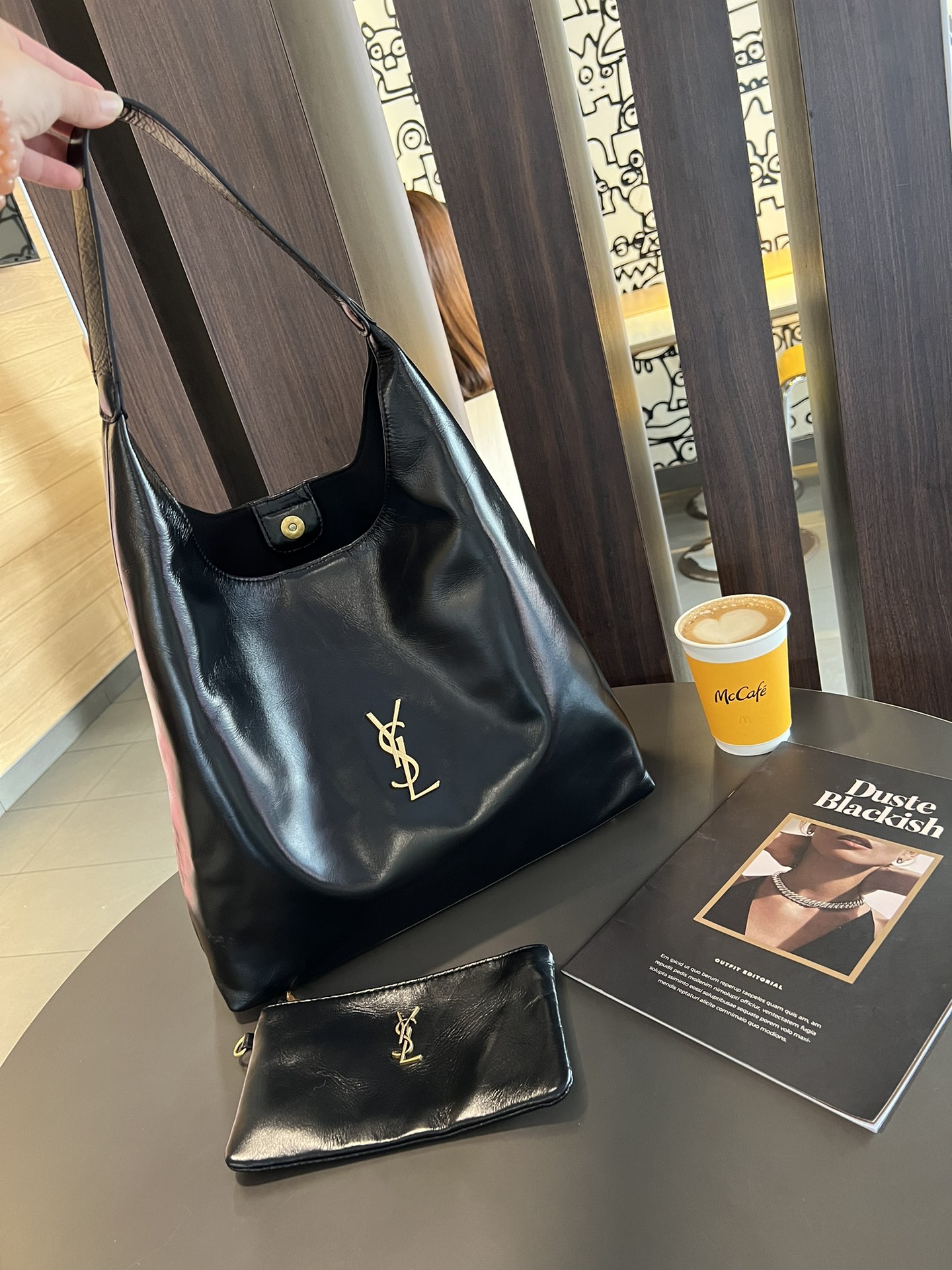 Saint Laurent New Hobo Oil Waxed Leather Underarm Bag
