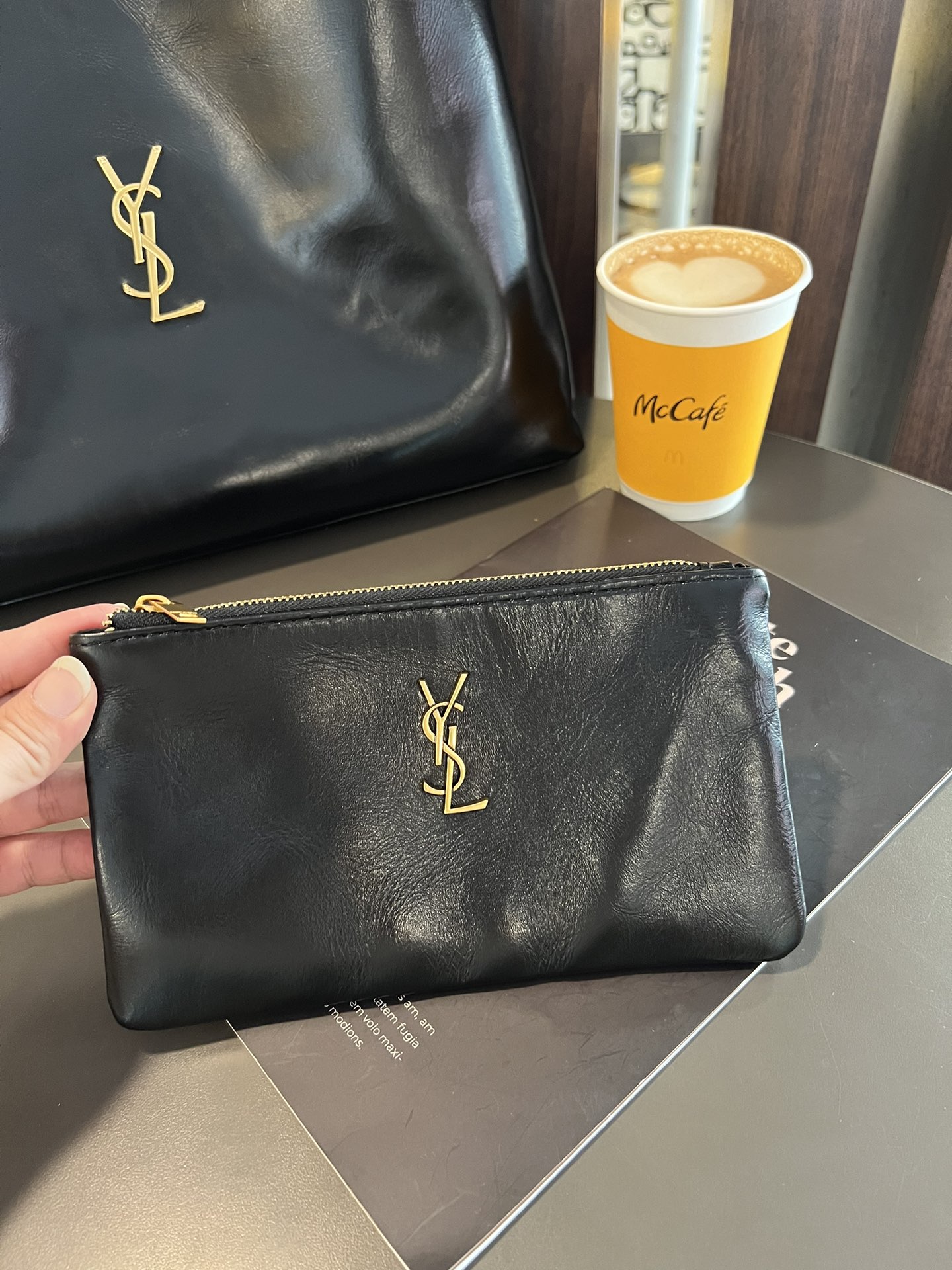 Saint Laurent New Hobo Oil Waxed Leather Underarm Bag