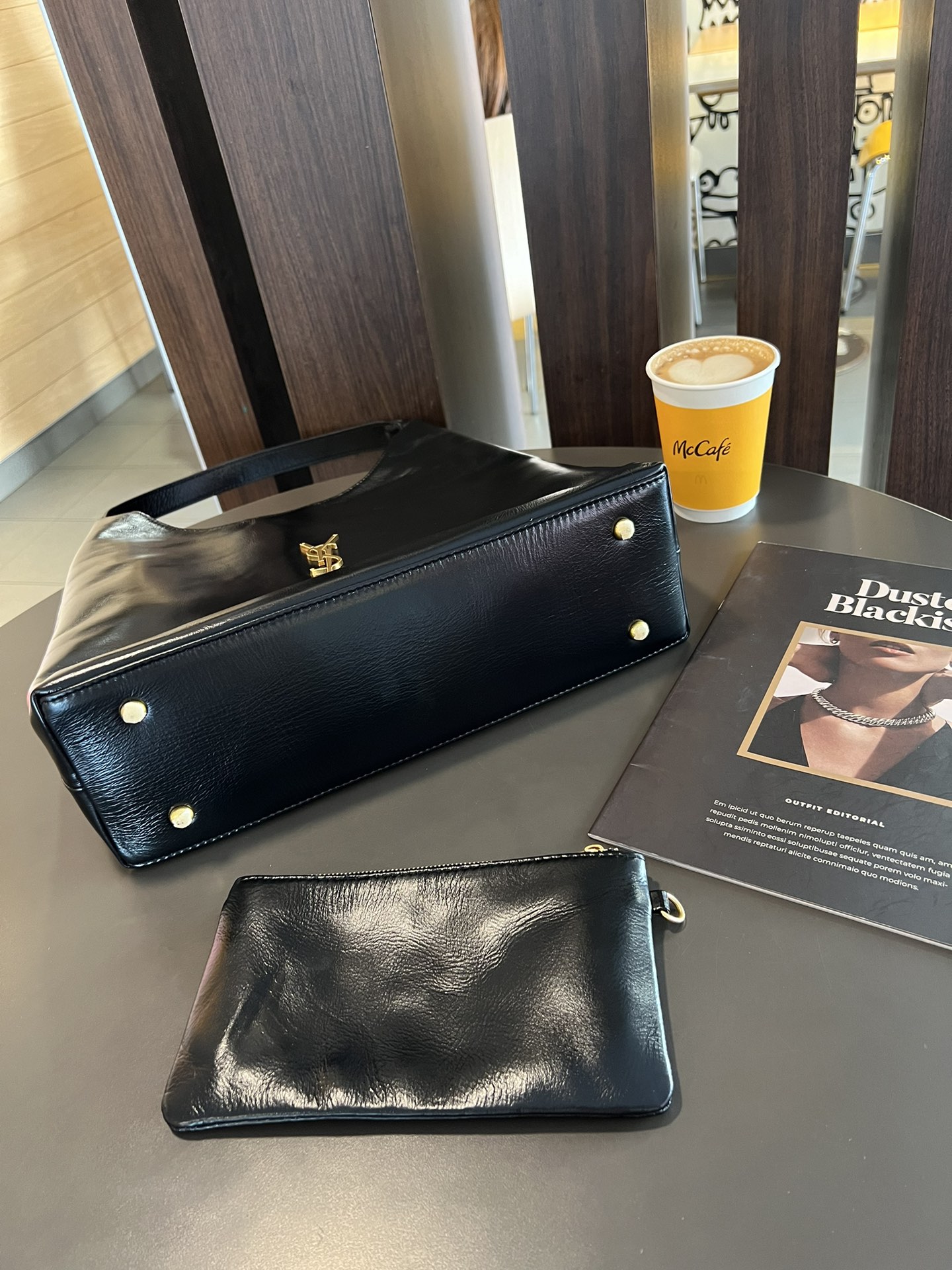 Saint Laurent New Hobo Oil Waxed Leather Underarm Bag