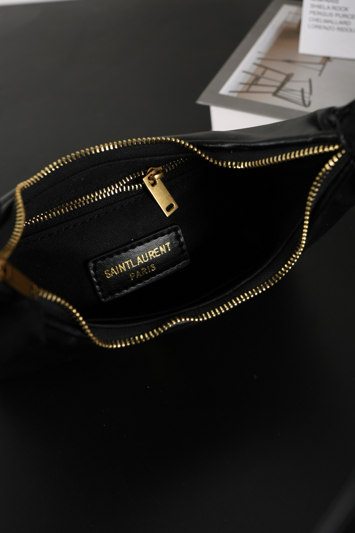 Saint Laurent YSL Calypso Mini Hobo Lambskin Bag - Black