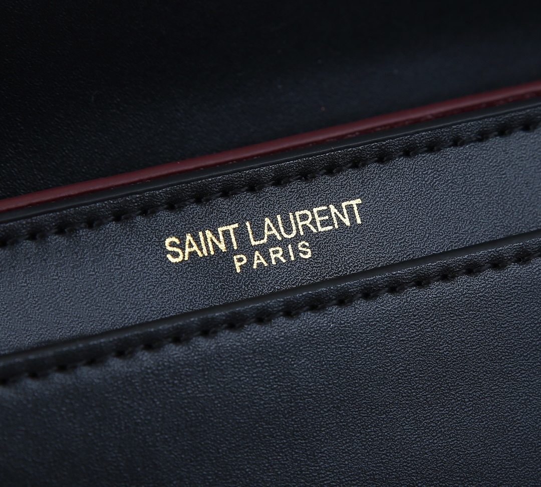 Saint Laurent YSL Cassandra Monogram Clasp Leather Crossbody Black - Bag