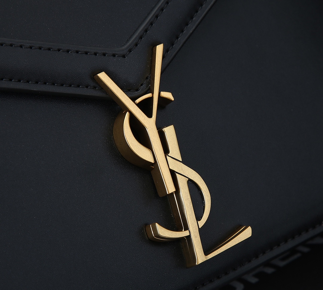 Saint Laurent YSL Cassandra Monogram Clasp Leather Crossbody Black - Bag
