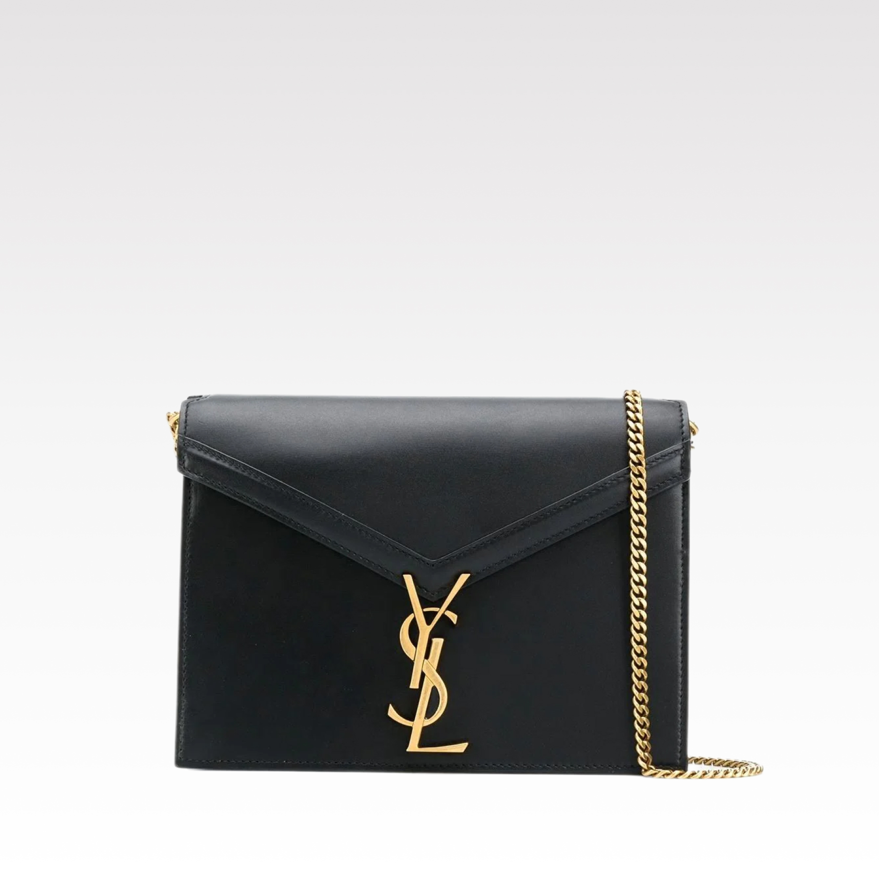Saint Laurent YSL Cassandra Monogram Clasp Leather Crossbody Black - Bag