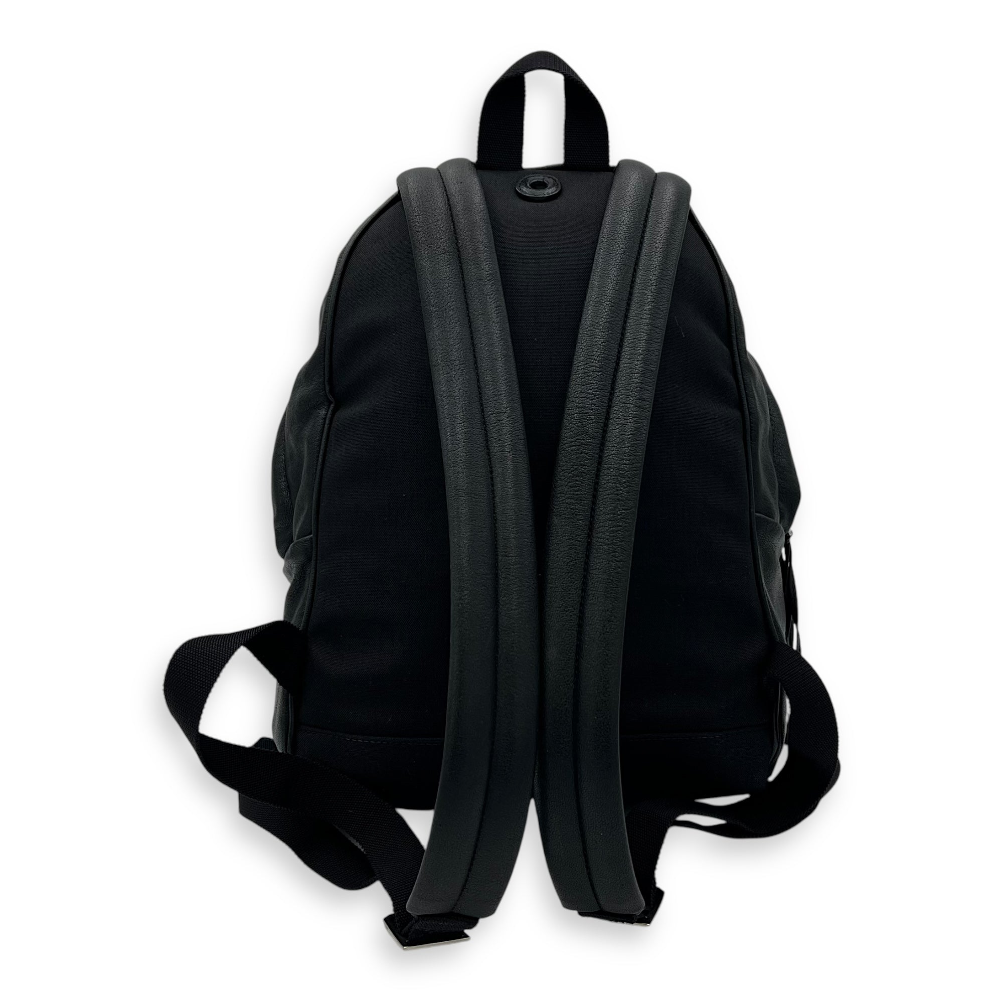 Logo Backpack Black in Calfskin, Silver hardware