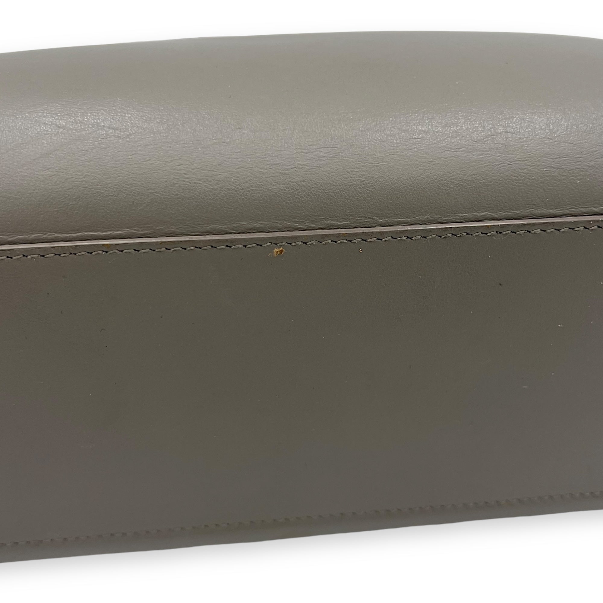 Cabas Small Grey Top Handle Bag in Calfskin, Gold hardware