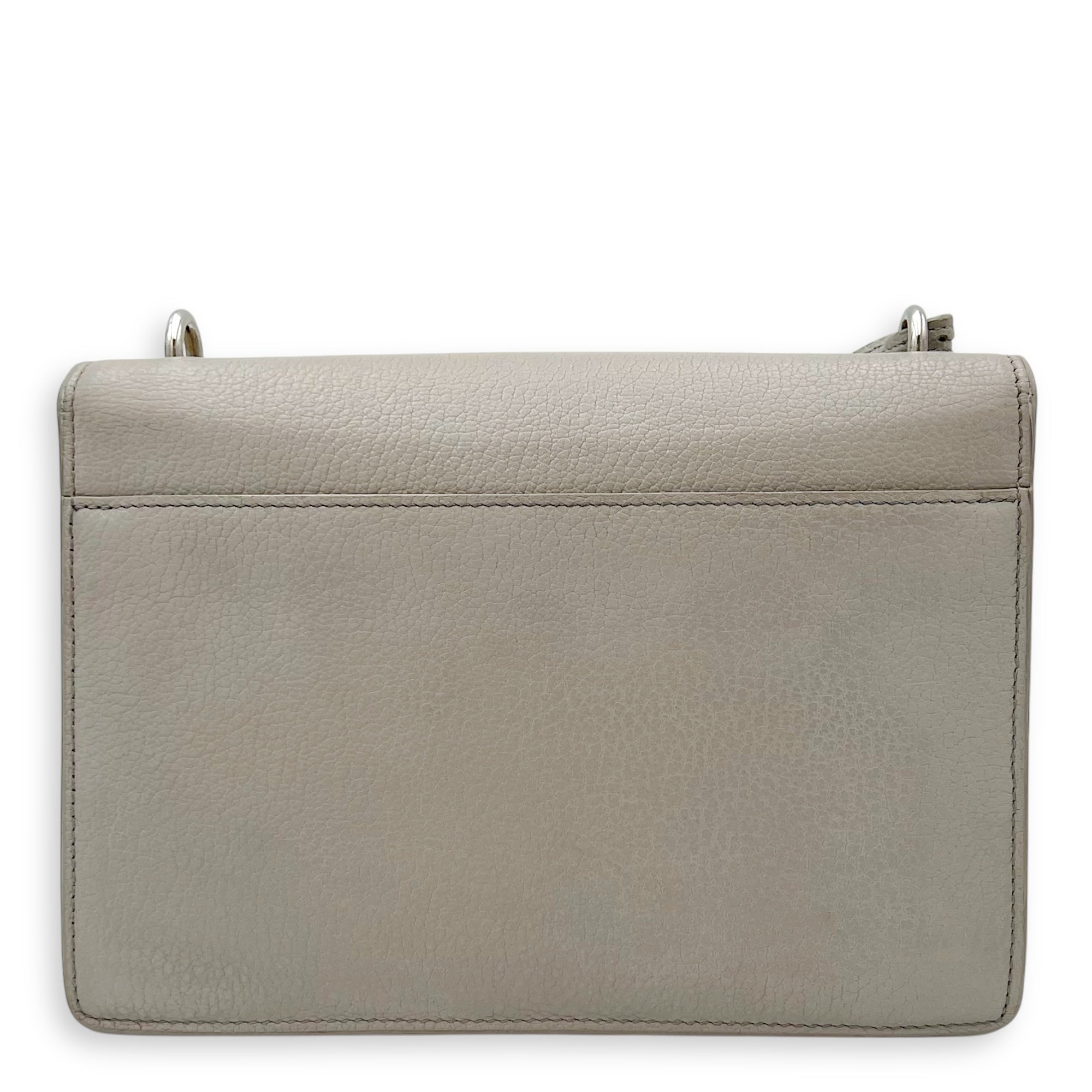 Sunset Medium Grey Shoulder Bag in Calfskin, Silver hardware