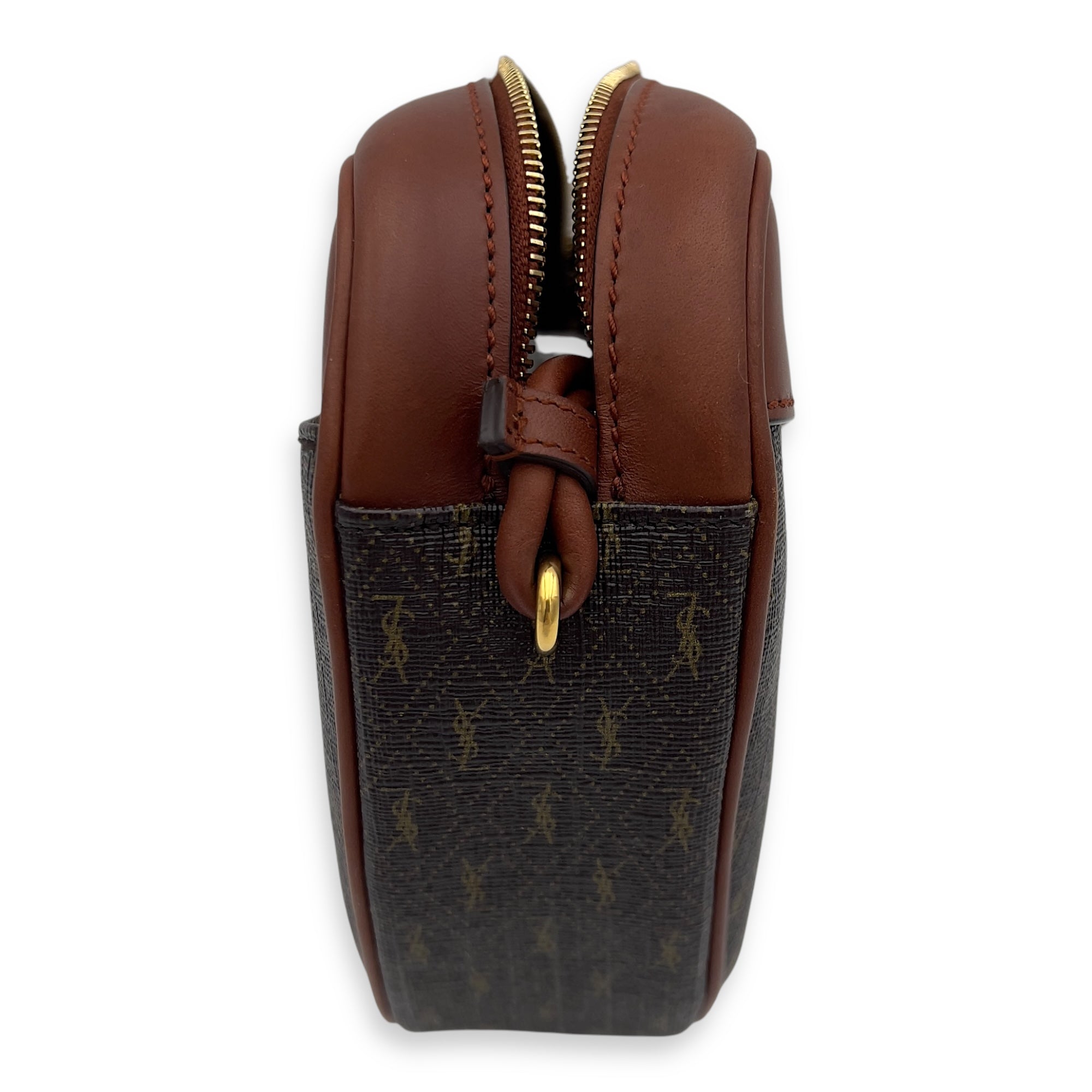 Mongramme Heart Crossbody Bag Black in Coated Canvas, Gold hardware