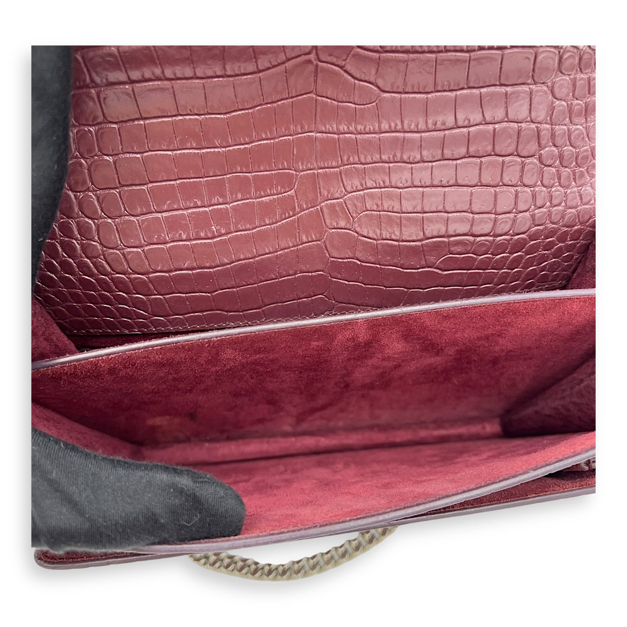 Sunset Shoulder Bag Red in Calfskin, Silver hardware