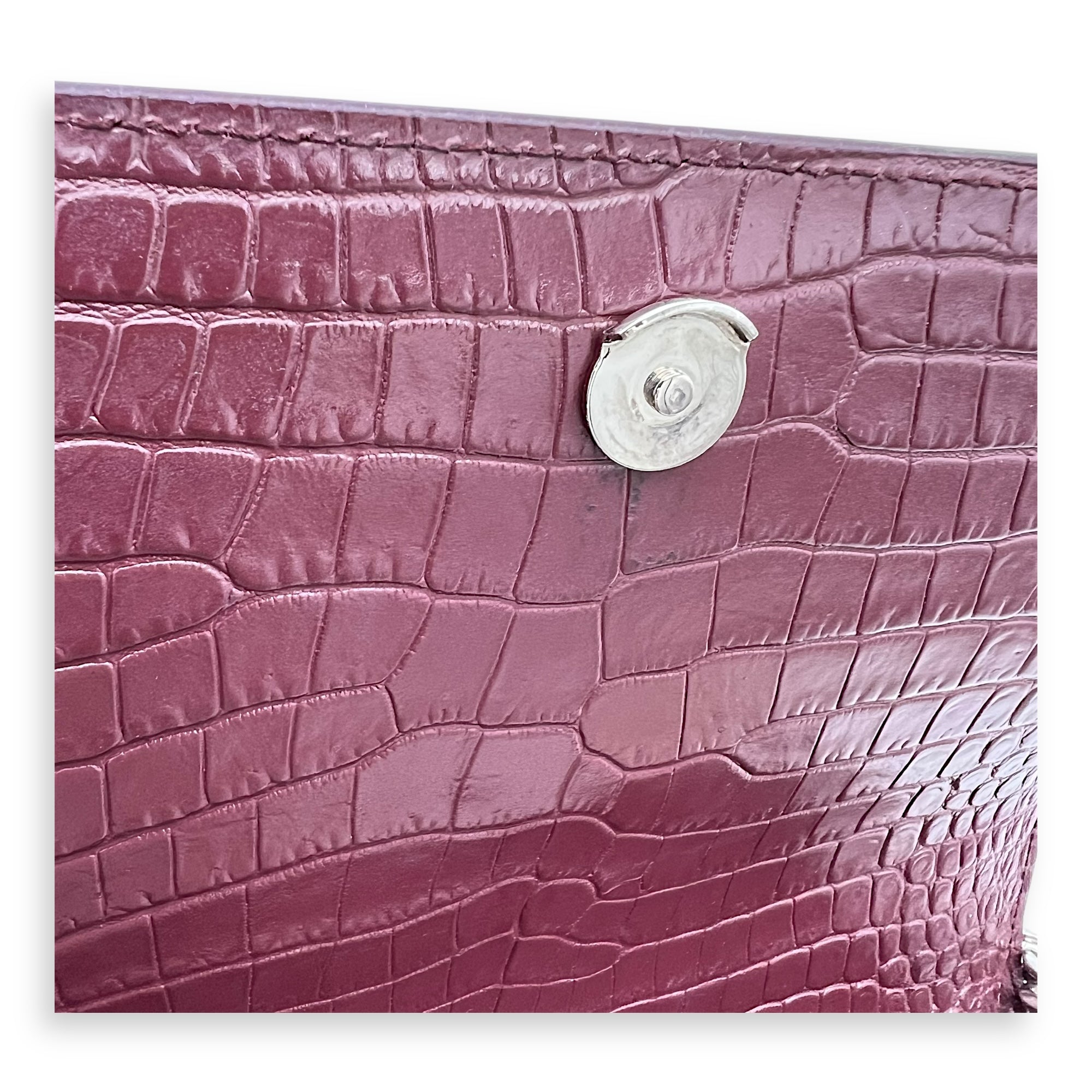 Sunset Shoulder Bag Red in Calfskin, Silver hardware