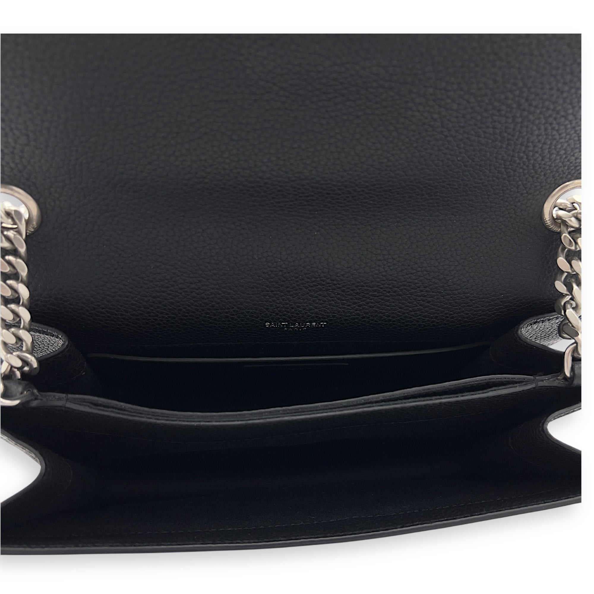 Sunset Shoulder Bag Black in Calfskin, Silver hardware