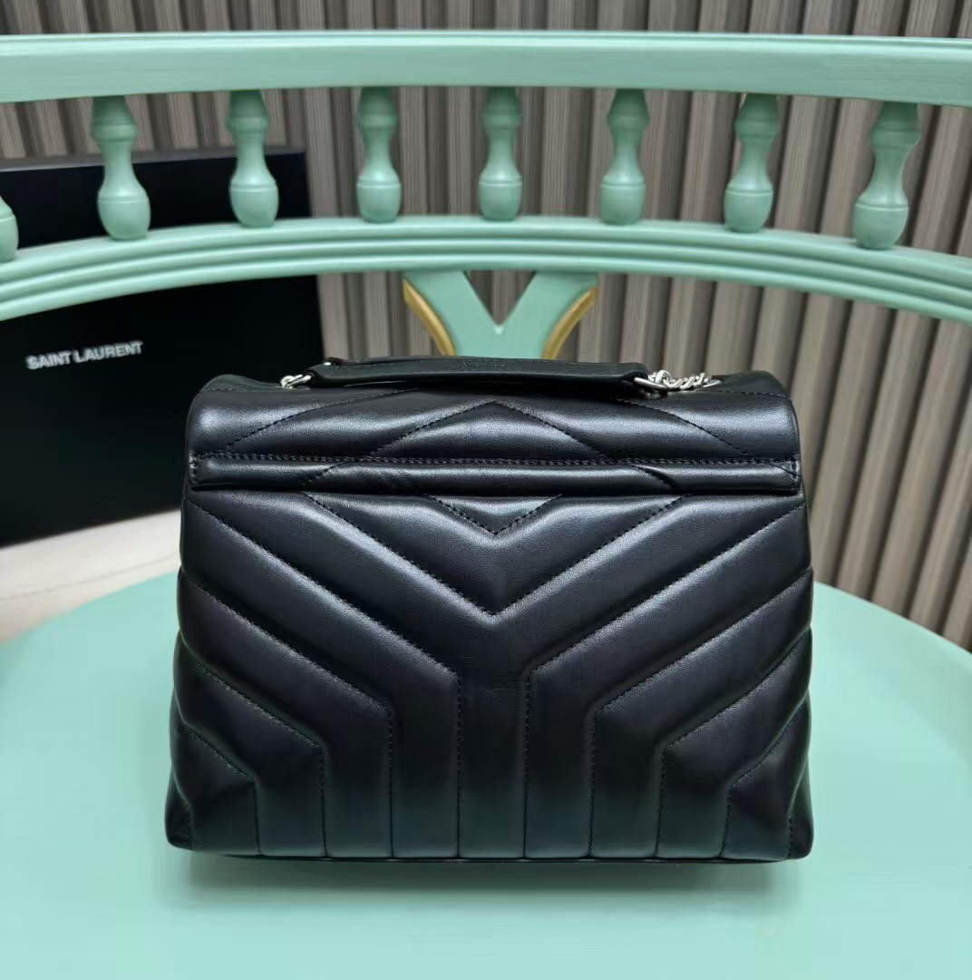 [TOP]SAINT LAURENT Loulou small quilted leather shoulder bag black - Bag