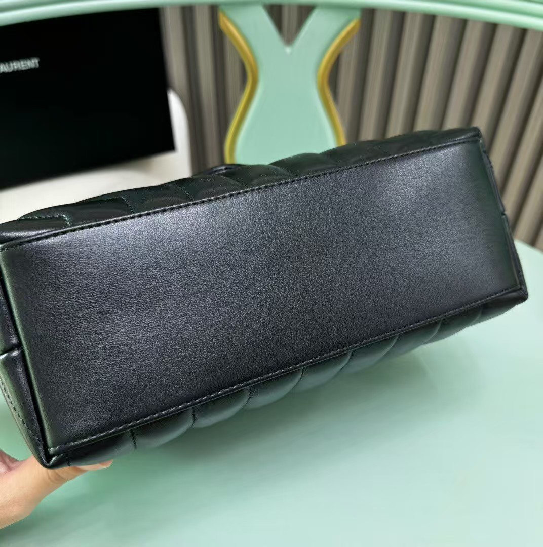 [TOP]SAINT LAURENT Loulou small quilted leather shoulder bag black - Bag