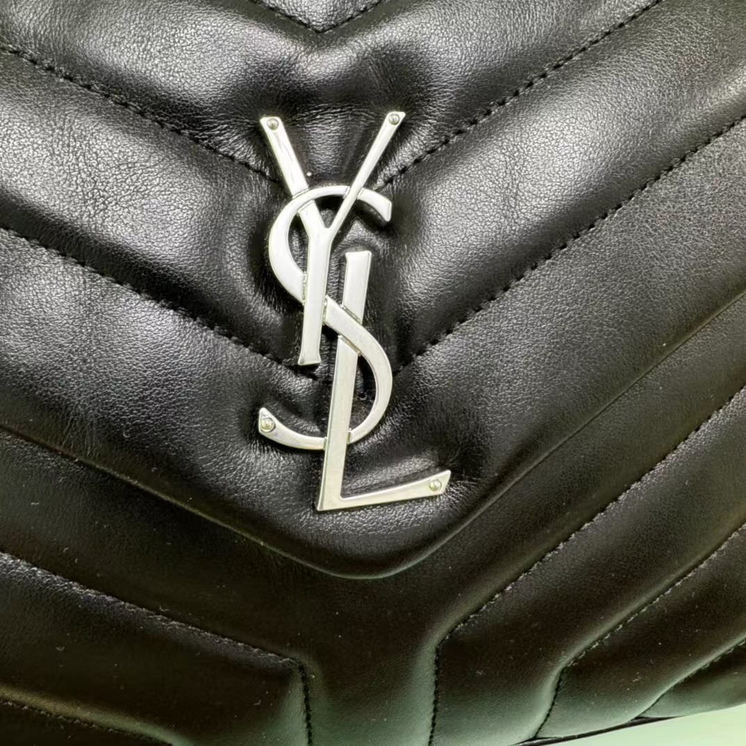 [TOP]SAINT LAURENT Loulou small quilted leather shoulder bag black - Bag