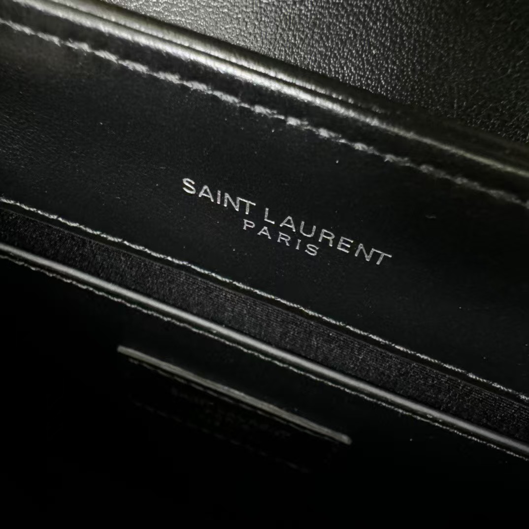 [TOP]SAINT LAURENT Loulou small quilted leather shoulder bag black - Bag