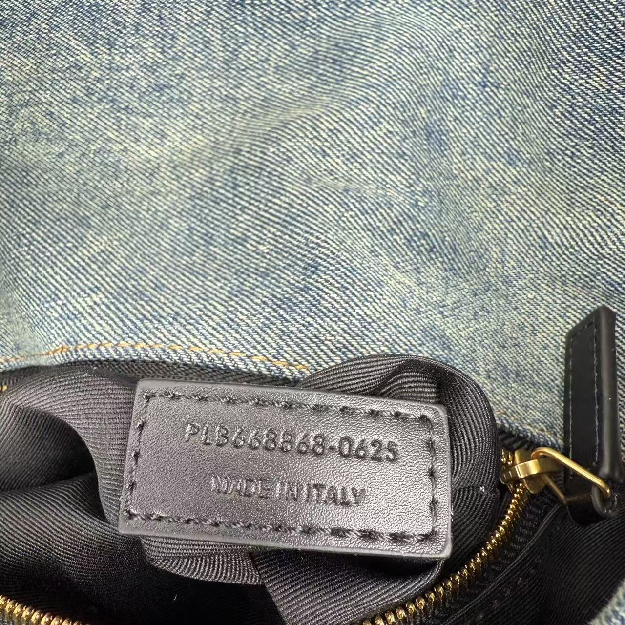 Saint Laurent LouLou Puffer Vintage Quilted Denim Crossbody Bag