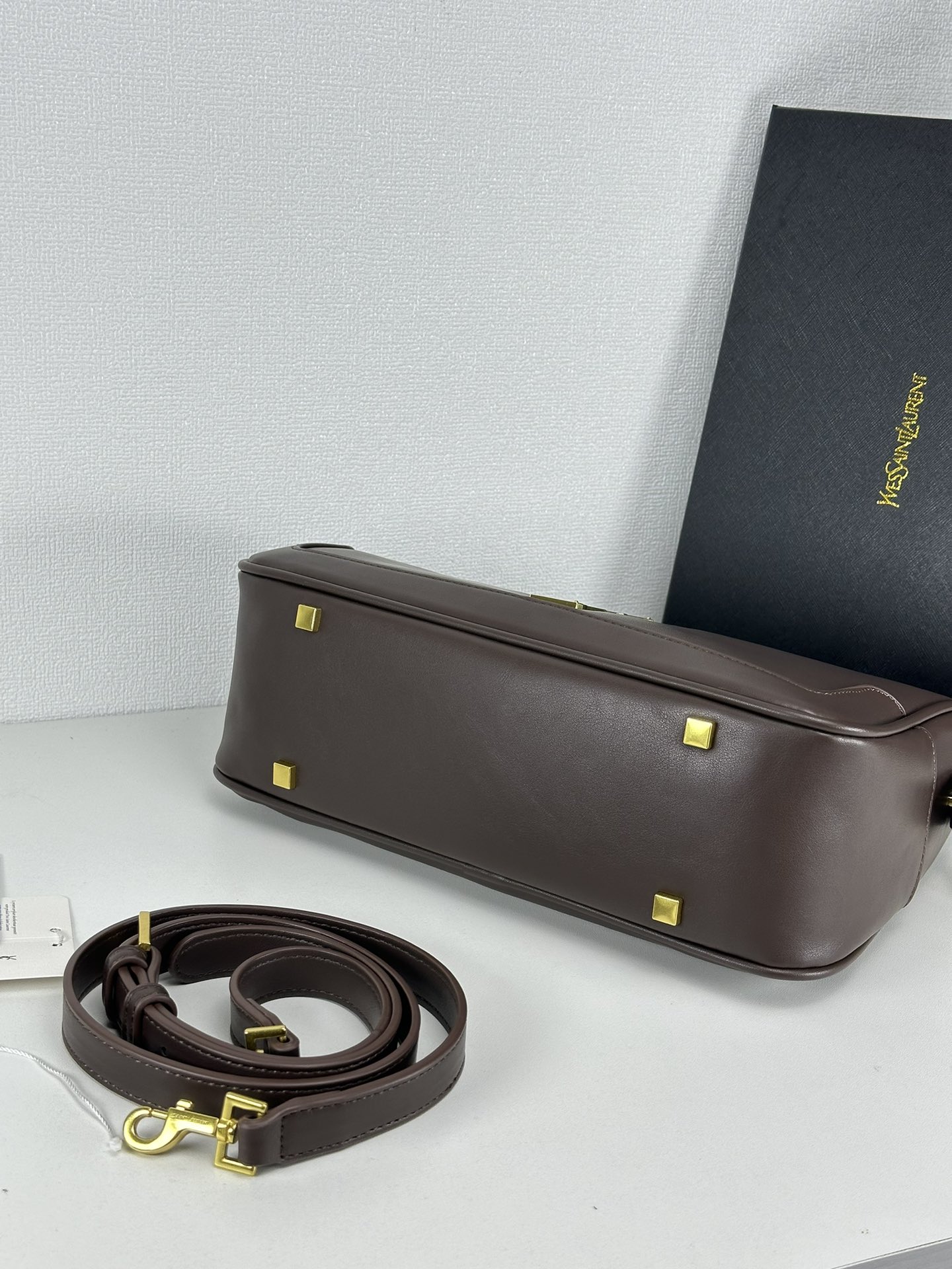 Saint Laurent YSL Vintage Bowling Bag - Coffee Leather Bag