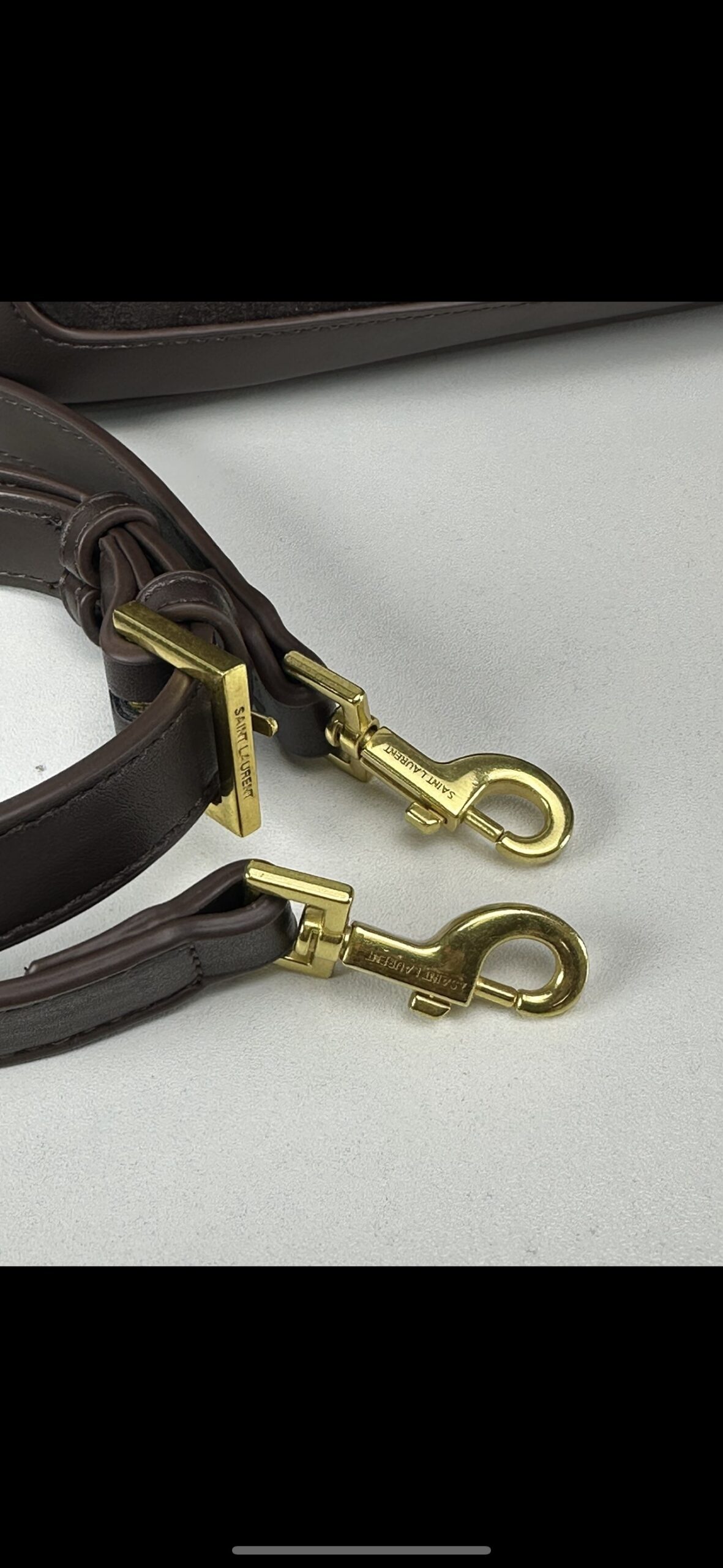 Saint Laurent YSL Vintage Bowling Bag - Coffee Leather Bag