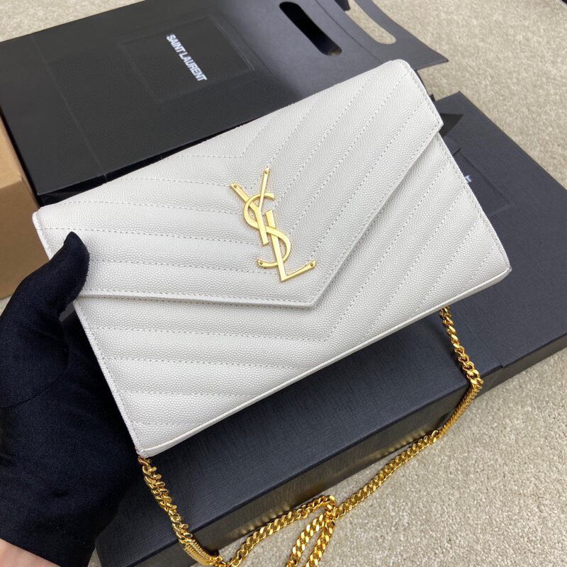 Saint Laurent YSL Cassandre Envelope - White