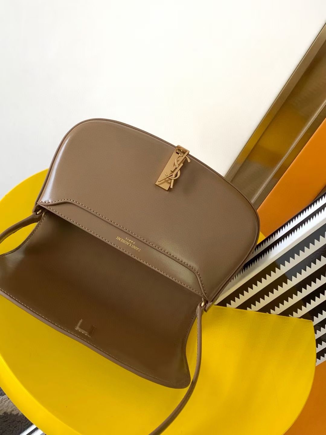 Saint Laurent Voltaire mini leather shoulder bag-Beige - Bag