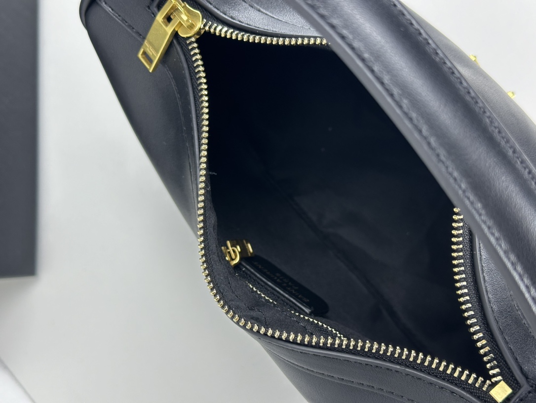 Saint Laurent YSL Vintage Bowling Bag - Black Leather Bag
