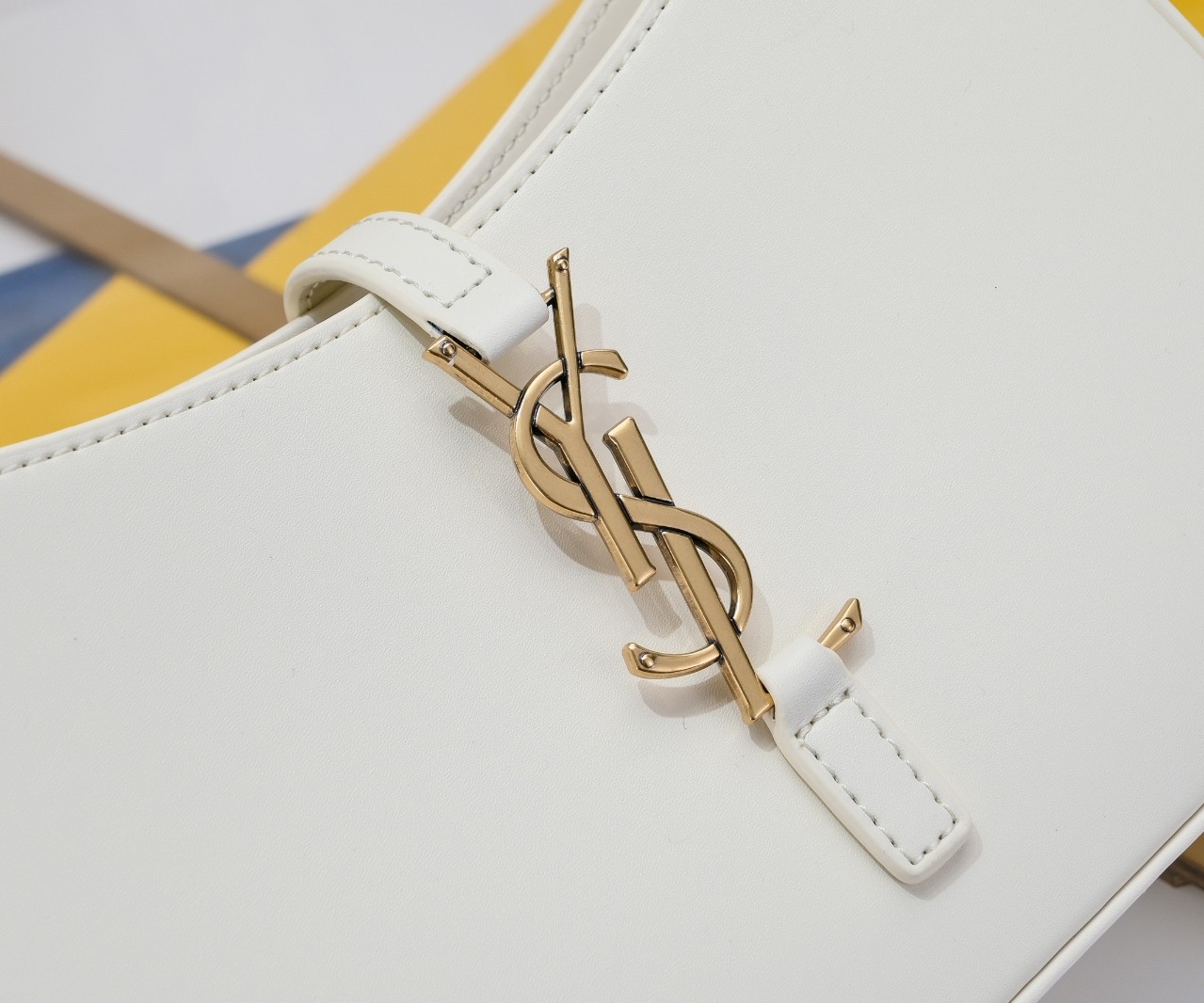 SAINT LAURENT YSL 5 à 7 Hobo Bag Leather-White Bag