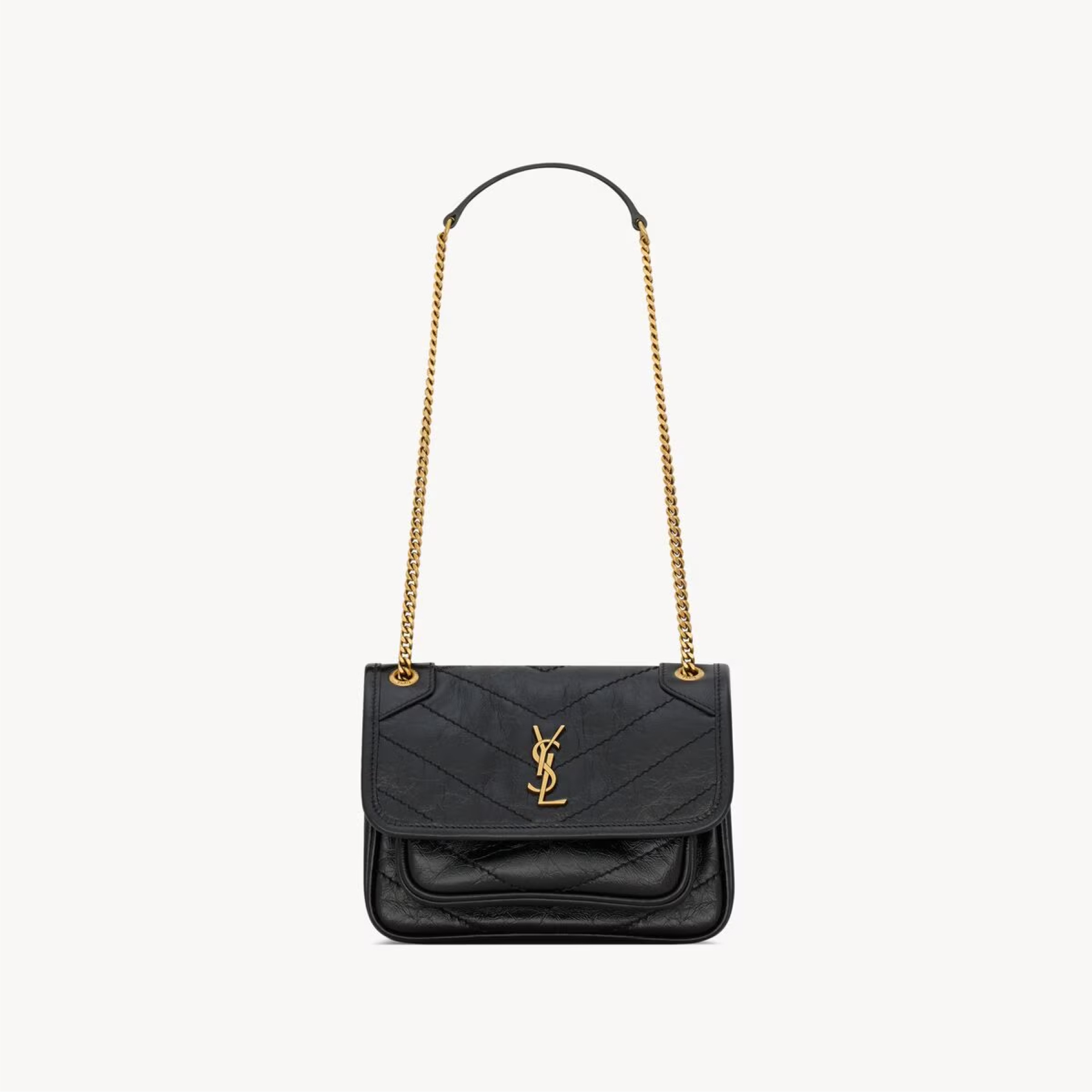 Saint Laurent YSL NIKI MEDIUM IN VINTAGE LEATHER Black - Bag