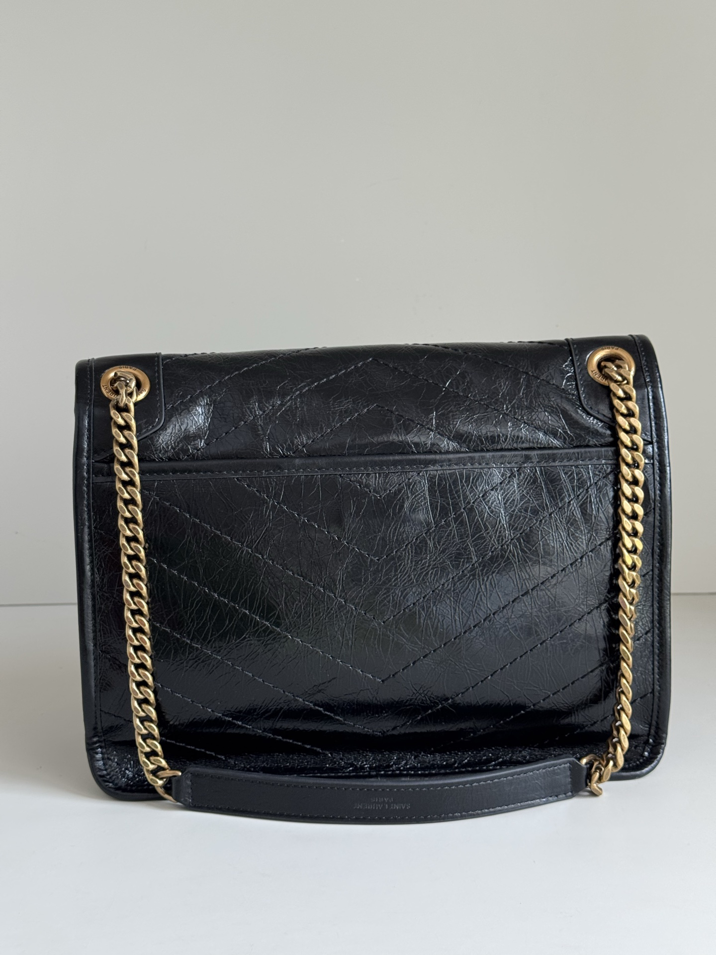 Saint Laurent YSL NIKI MEDIUM IN VINTAGE LEATHER Black - Bag