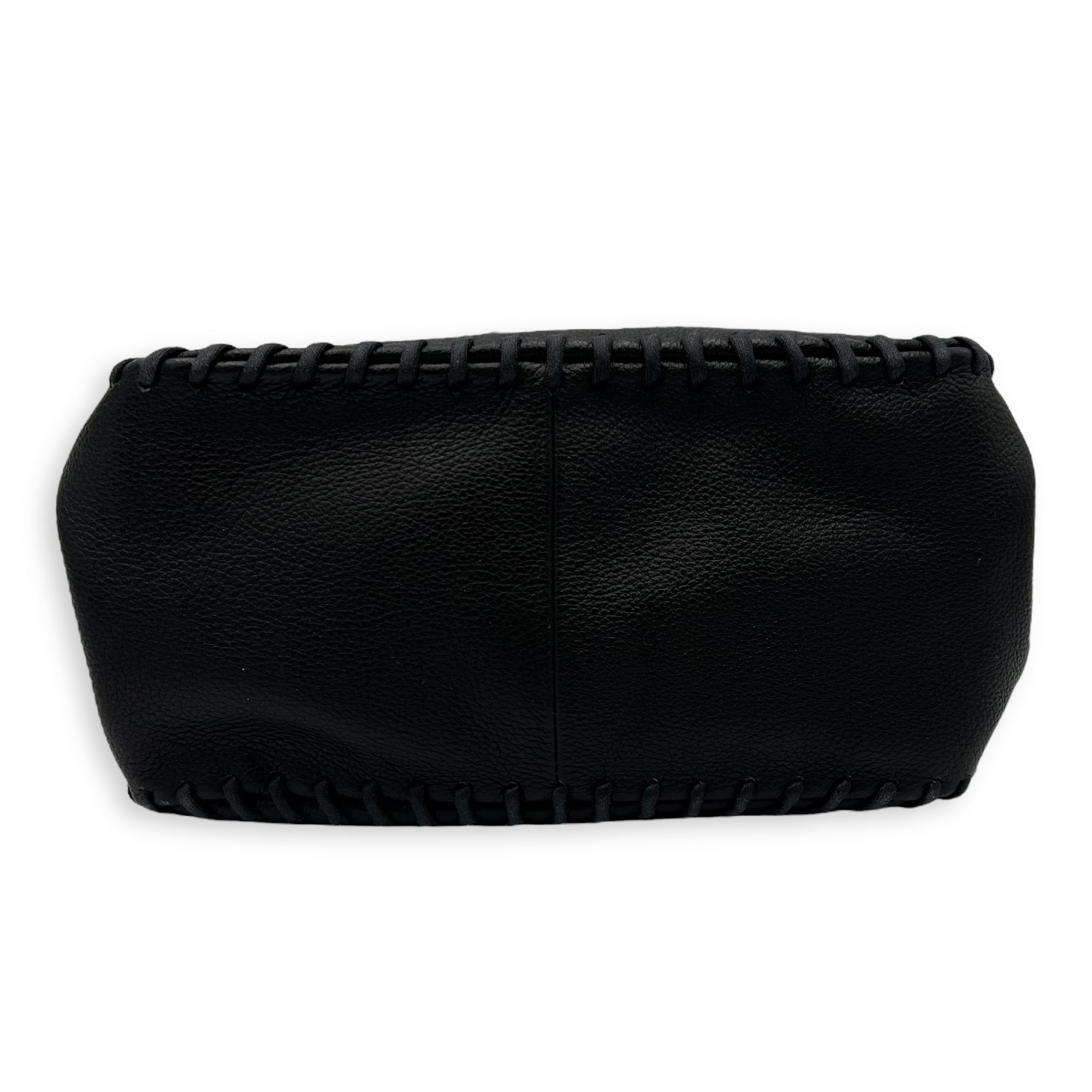 Stitch Tote Bag Black in Calfskin, Gold hardware