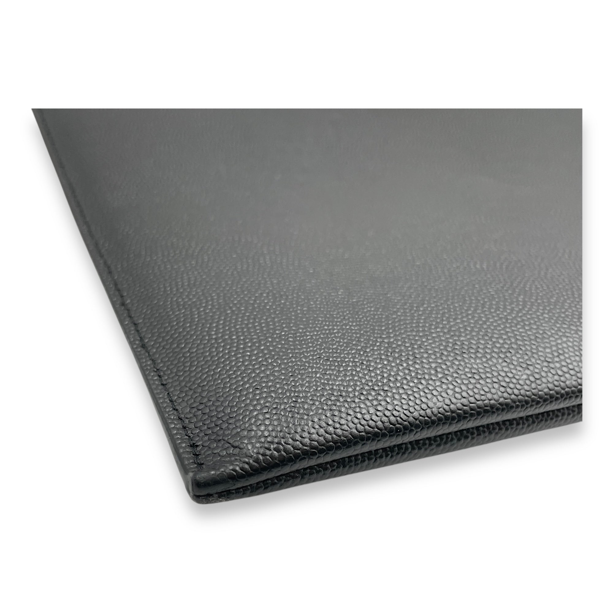 Wristlet Clutch 29x21x1cm Black Clutch in Calfskin, Silver hardware