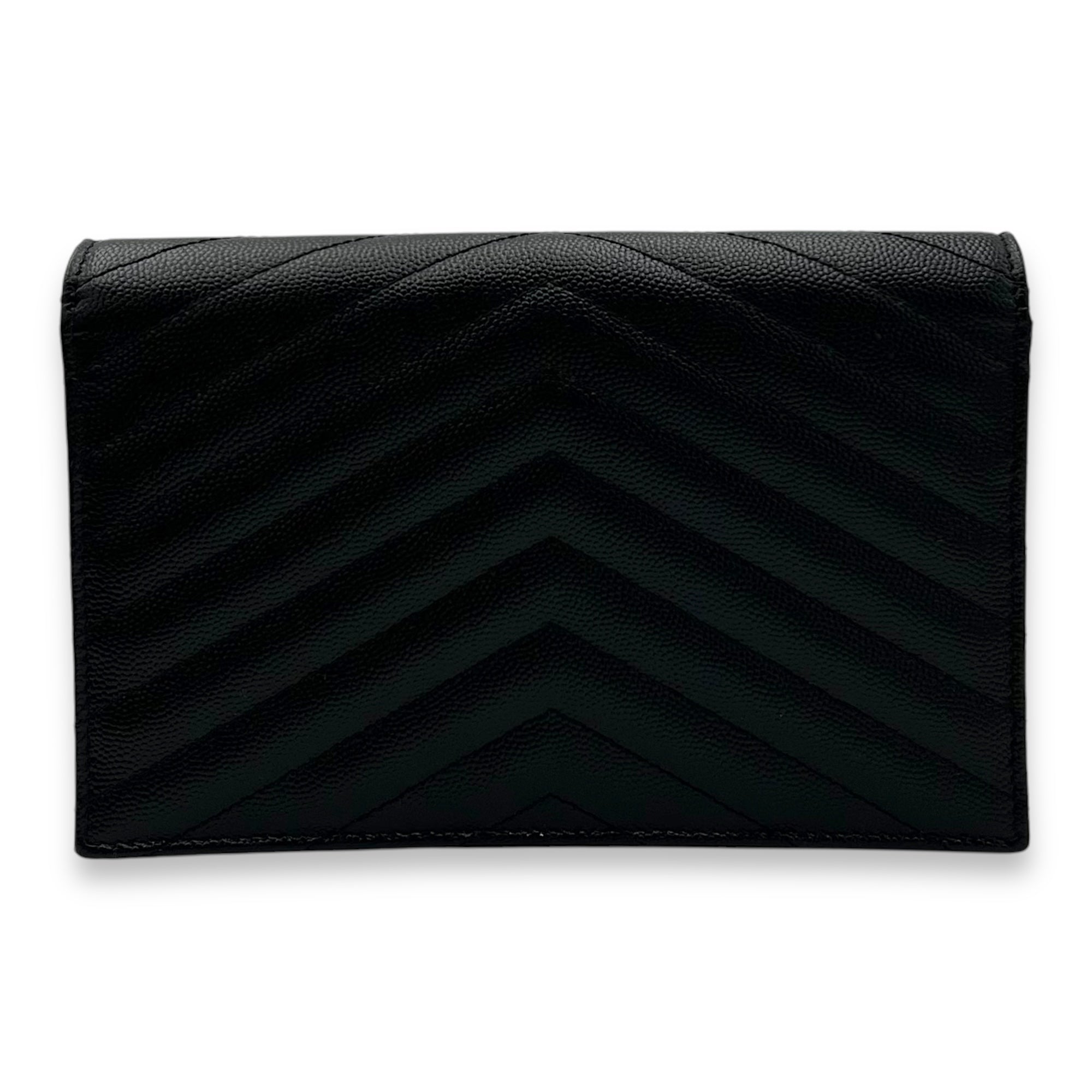Cassandre Wallet On Chain Black in Calfskin, Gold hardware