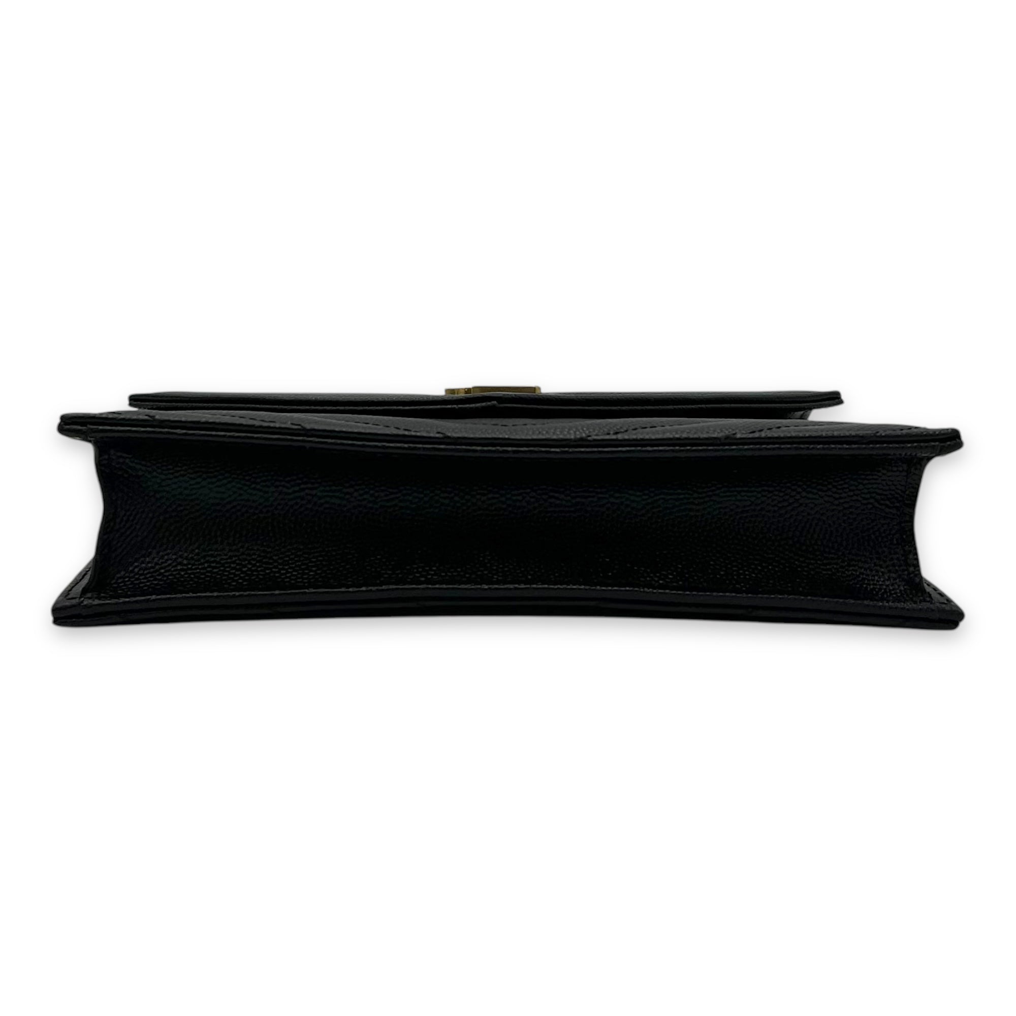 Cassandre Wallet On Chain Black in Calfskin, Gold hardware