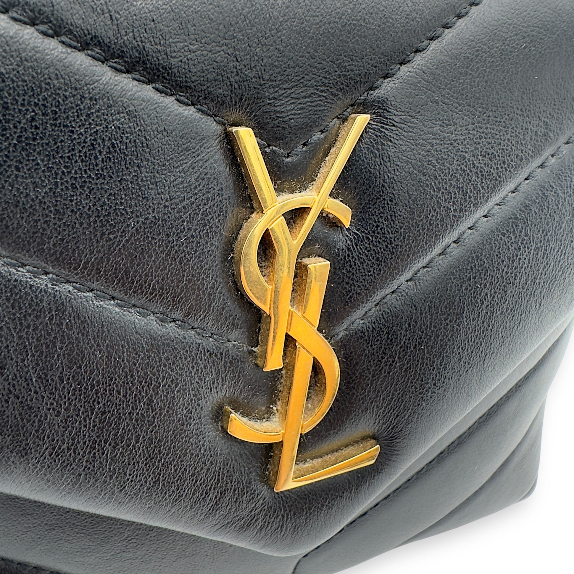 Loulou Toy Black Crossbody Bag in Calfskin, Gold hardware
