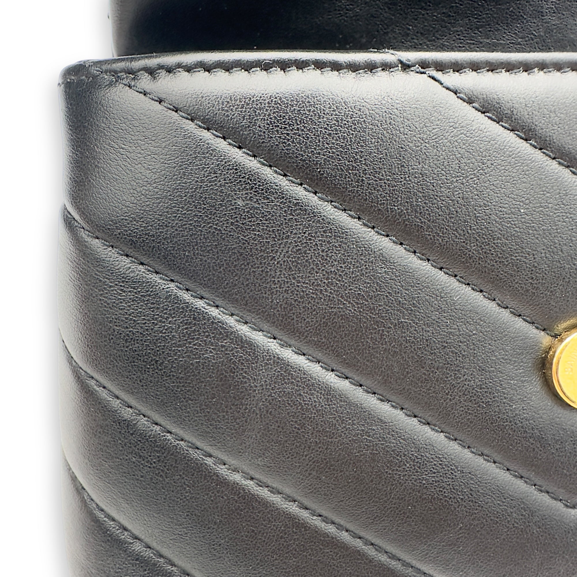 Loulou Toy Black Crossbody Bag in Calfskin, Gold hardware
