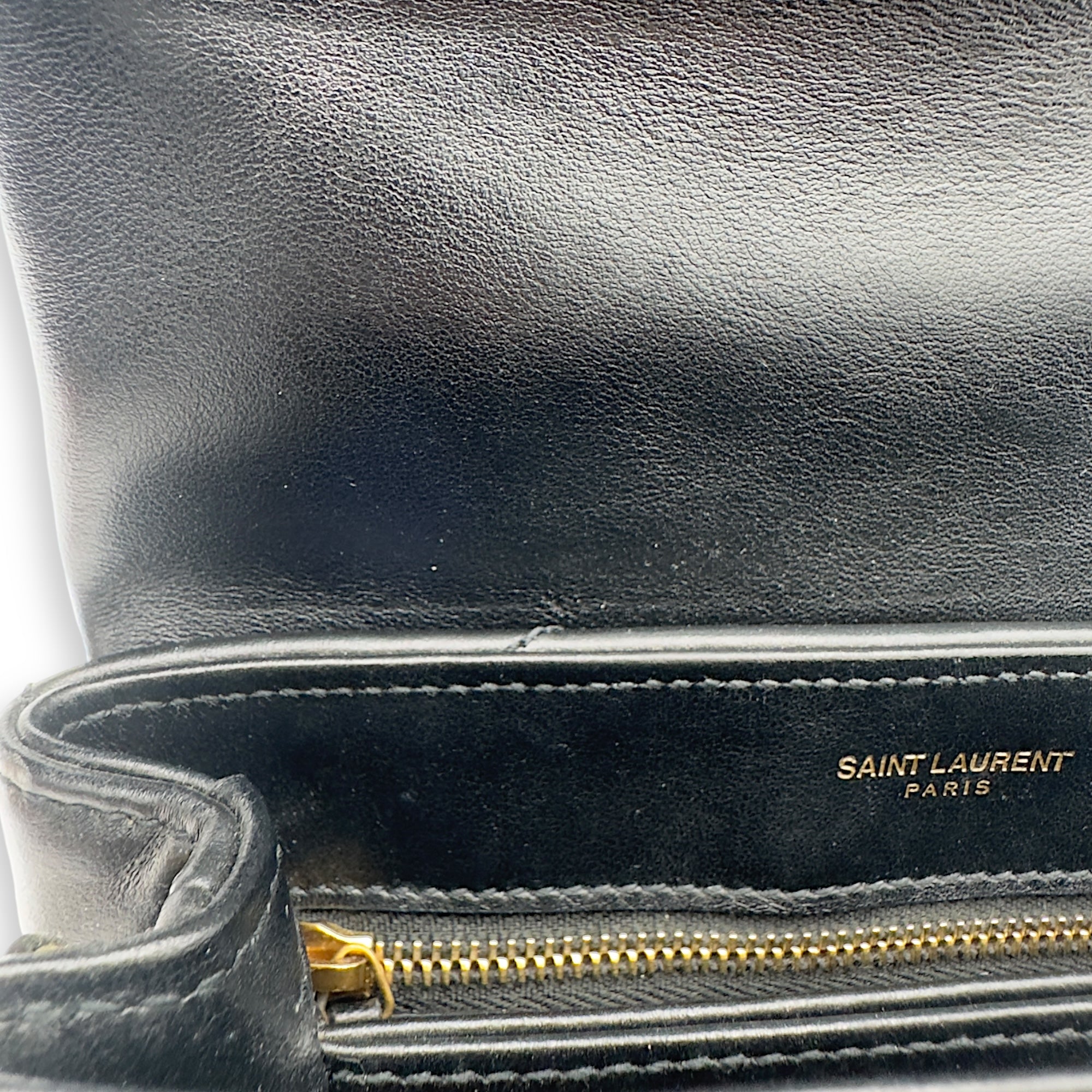 Loulou Toy Black Crossbody Bag in Calfskin, Gold hardware