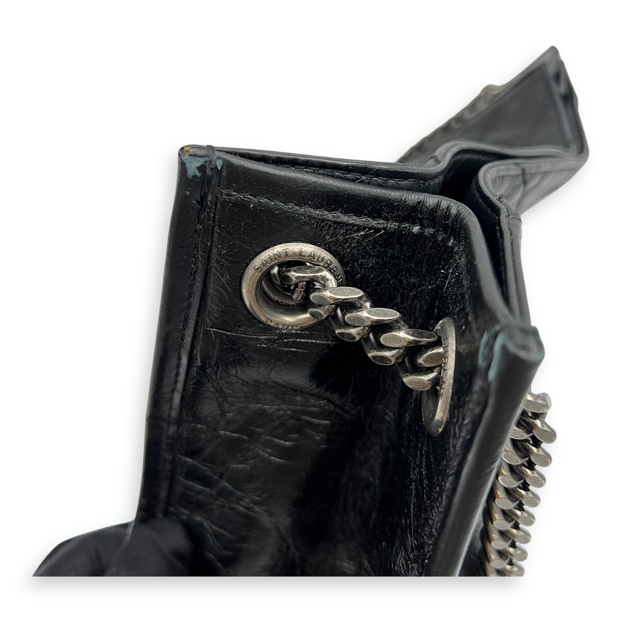 Niki Tote Bag Black in Calfskin, Ruthenium hardware