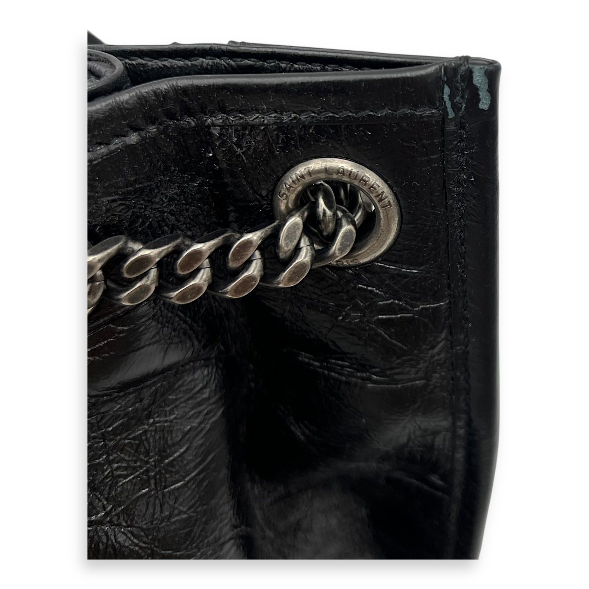 Niki Tote Bag Black in Calfskin, Ruthenium hardware