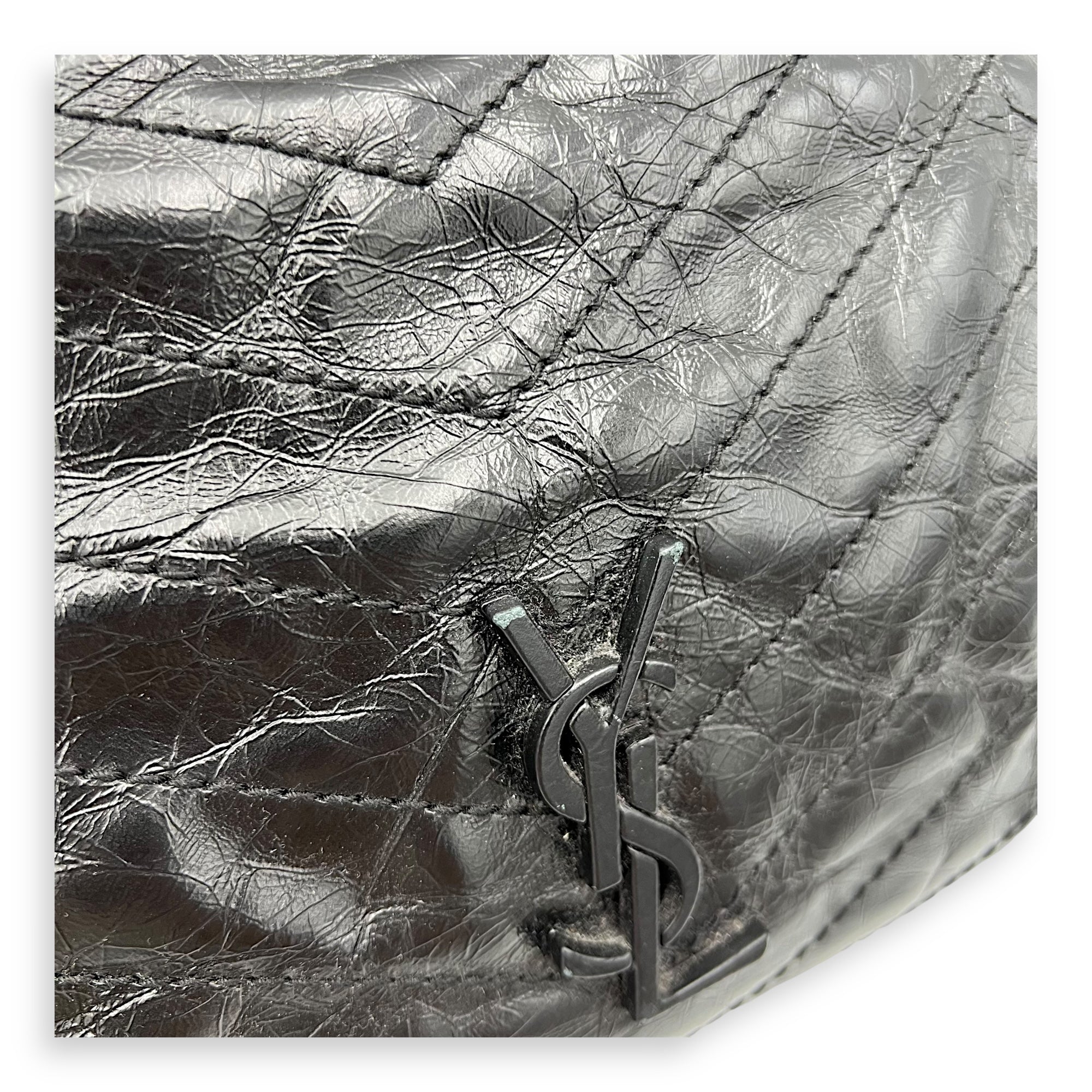 Niki Tote Bag Black in Calfskin, Ruthenium hardware