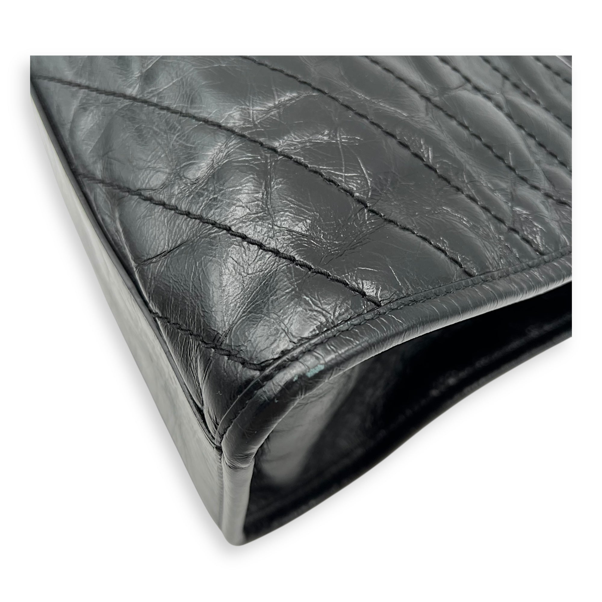 Niki Tote Bag Black in Calfskin, Ruthenium hardware