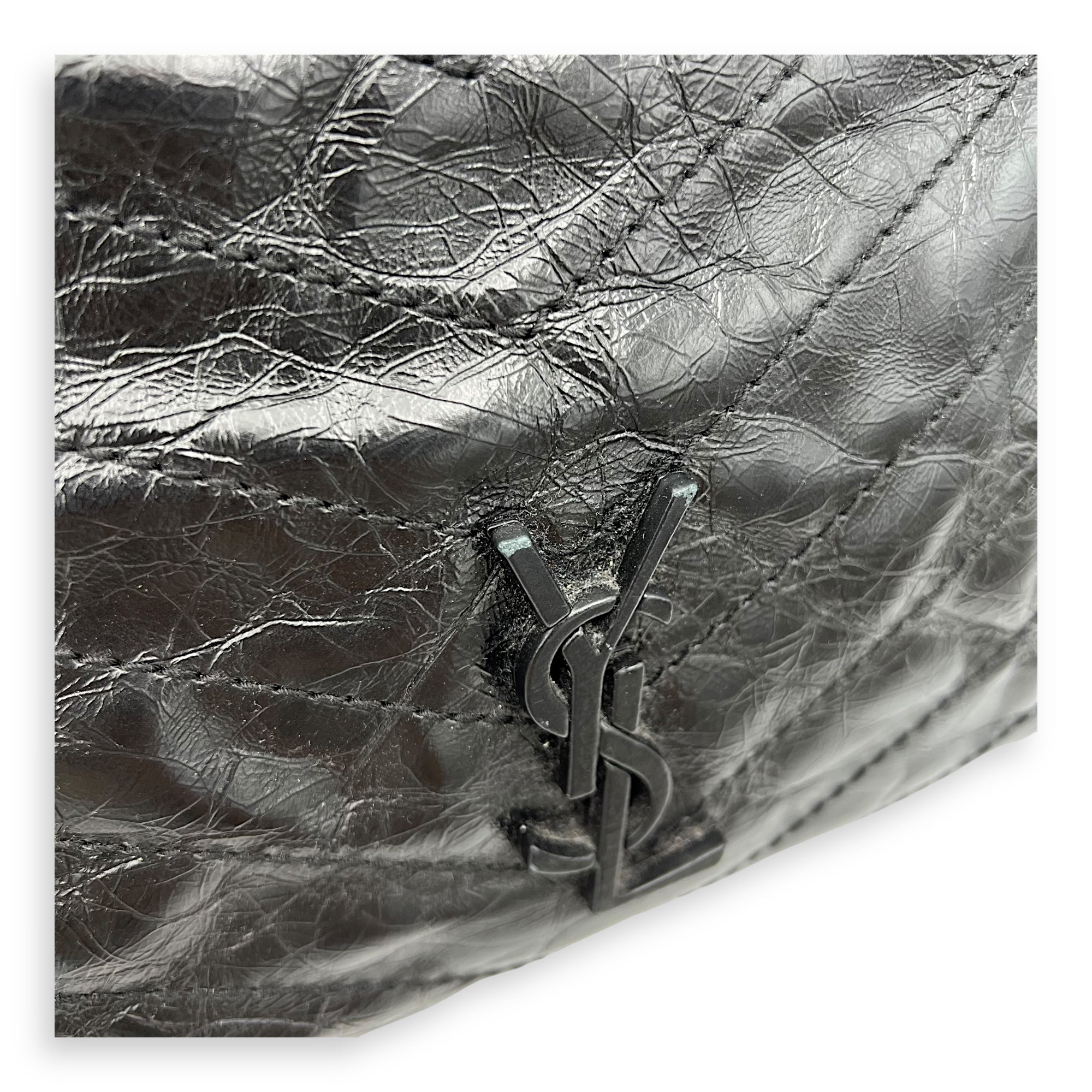 Niki Tote Bag Black in Calfskin, Ruthenium hardware
