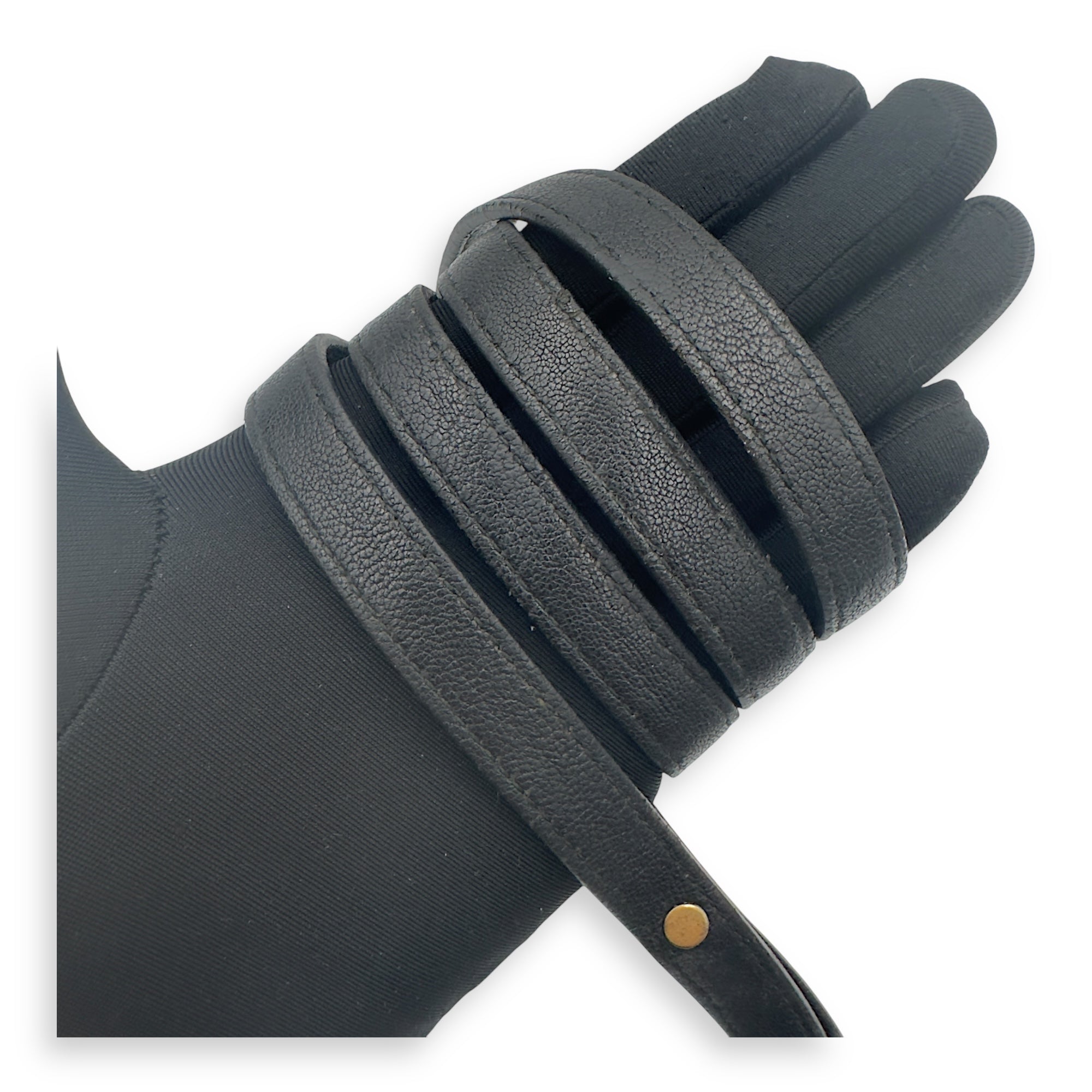 Cabas Top Handle Bag Black in Calfskin, Gold hardware