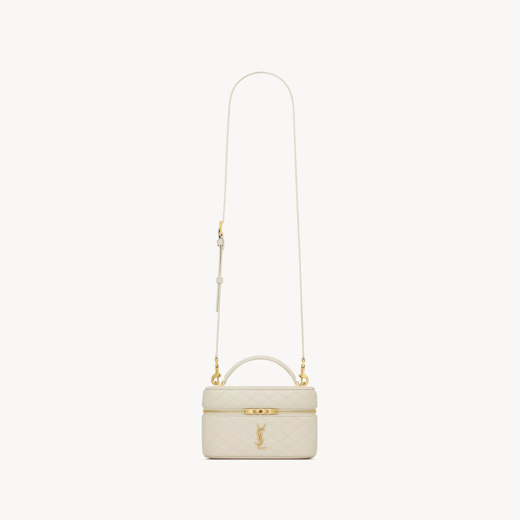 SAINT LAURENT YSL GABY vanity Medium bag in lambskin - BLANC VINTAGE