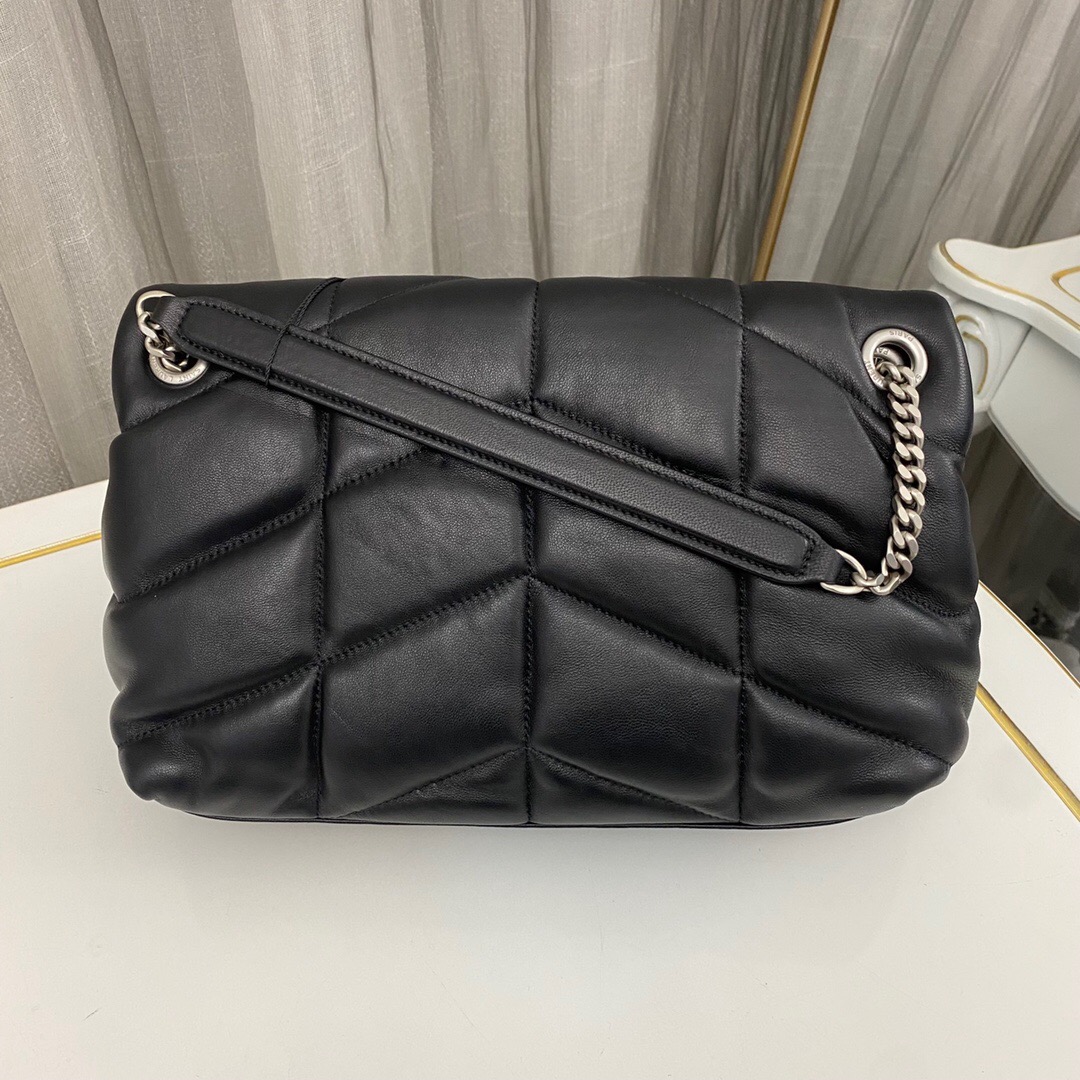 SAINT LAURENT Loulou Puffer Small Quilted Leather Shoulder Bag Black - Bag