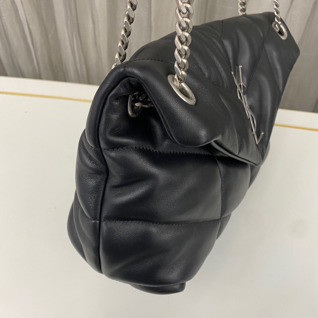 SAINT LAURENT Loulou Puffer Small Quilted Leather Shoulder Bag Black - Bag