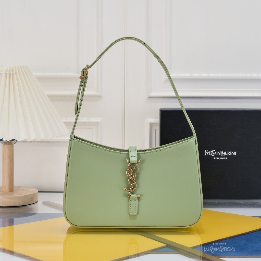 SAINT LAURENT YSL Le 5 à 7 Hobo Bag Leather-Green - Bag