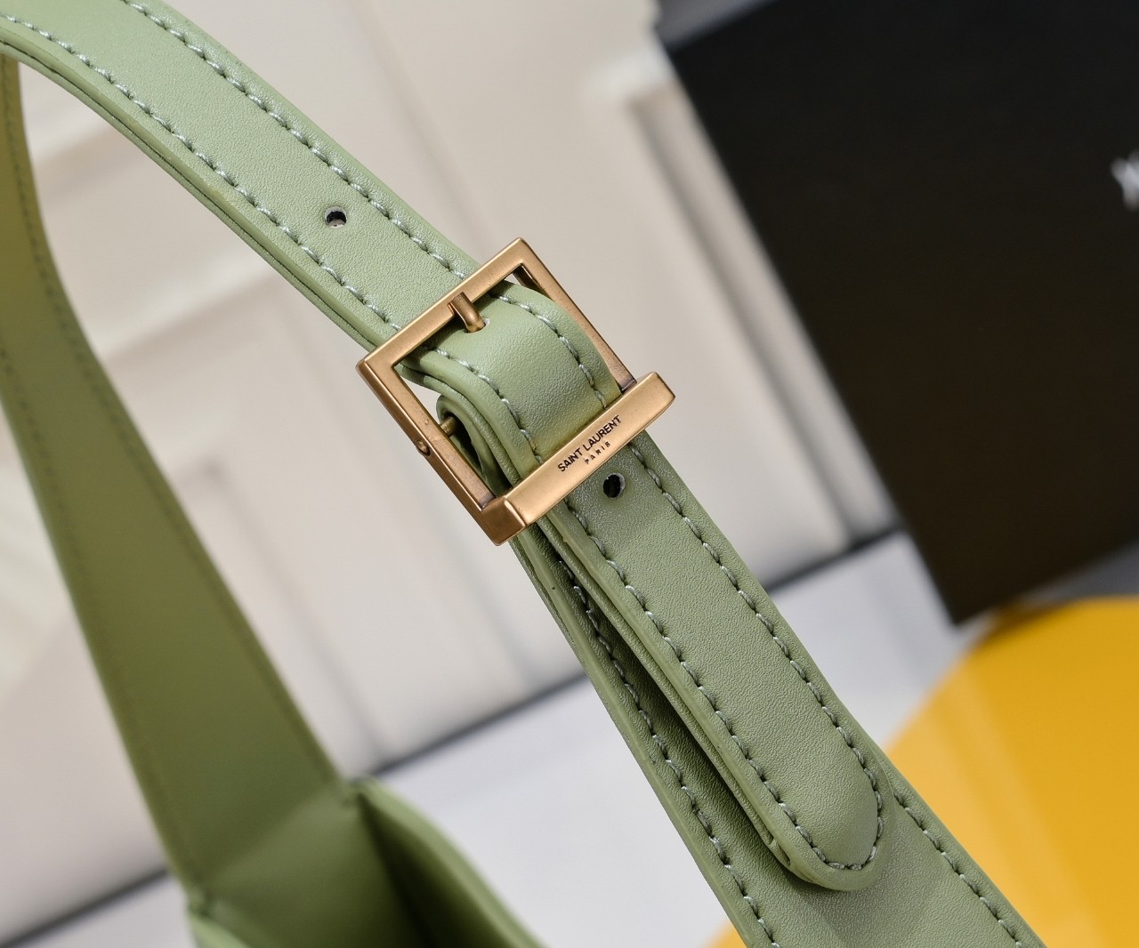 SAINT LAURENT YSL Le 5 à 7 Hobo Bag Leather-Green - Bag