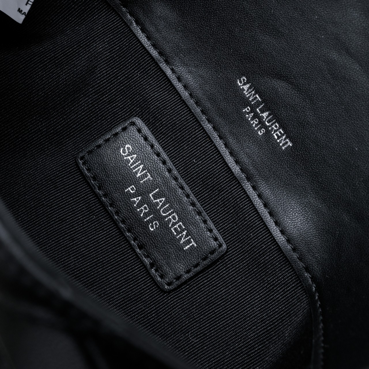 SAINT LAURENT BLACK GABY CHAIN PHONE HOLDER IN QUILTED Calfskin-SLIVER HARDWARE - Bag
